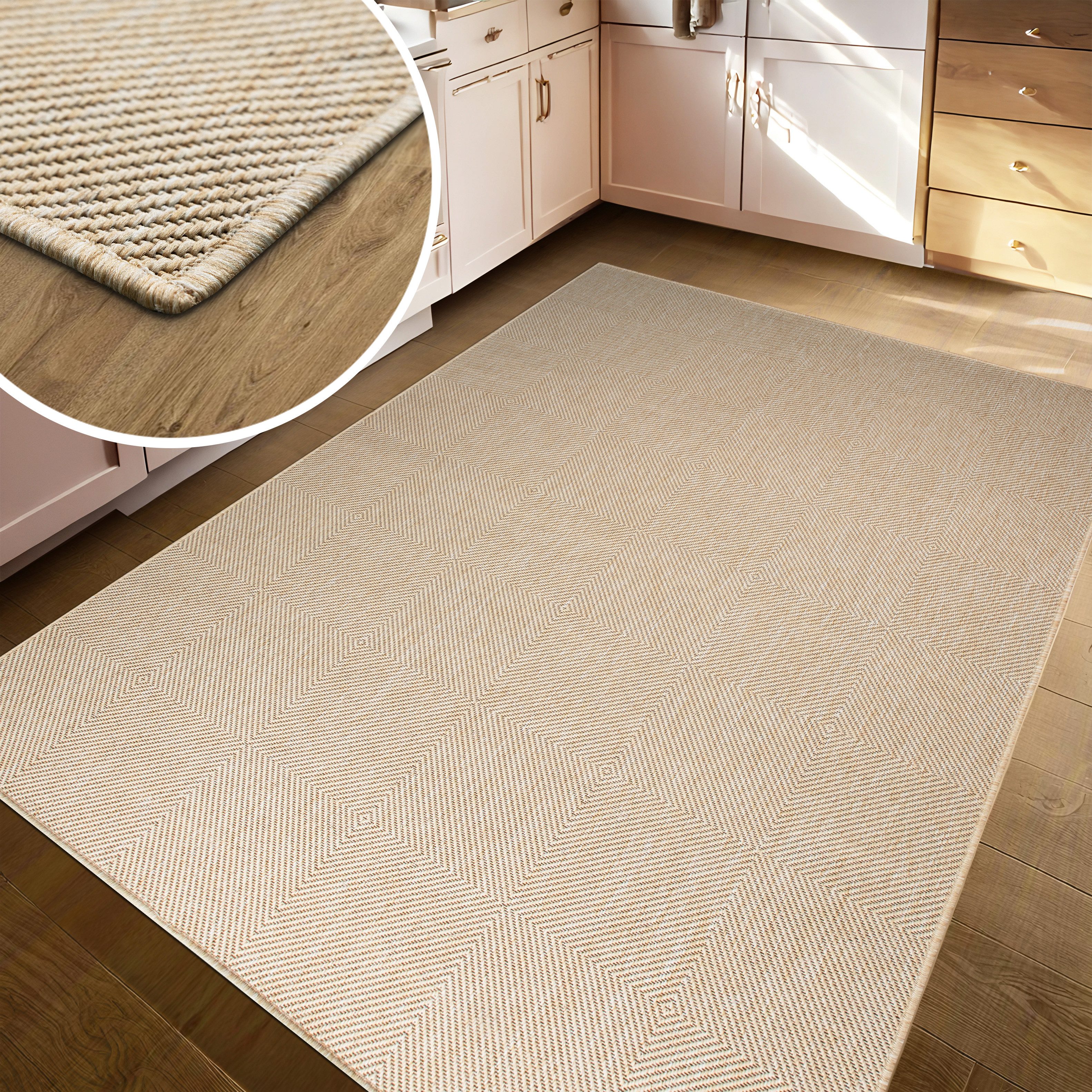 my home Vloerkleed Anna is ook als loper verkrijgbaar Geschikt voor binnen en buiten, sisal-look, weerbestendig & uv-bestendig