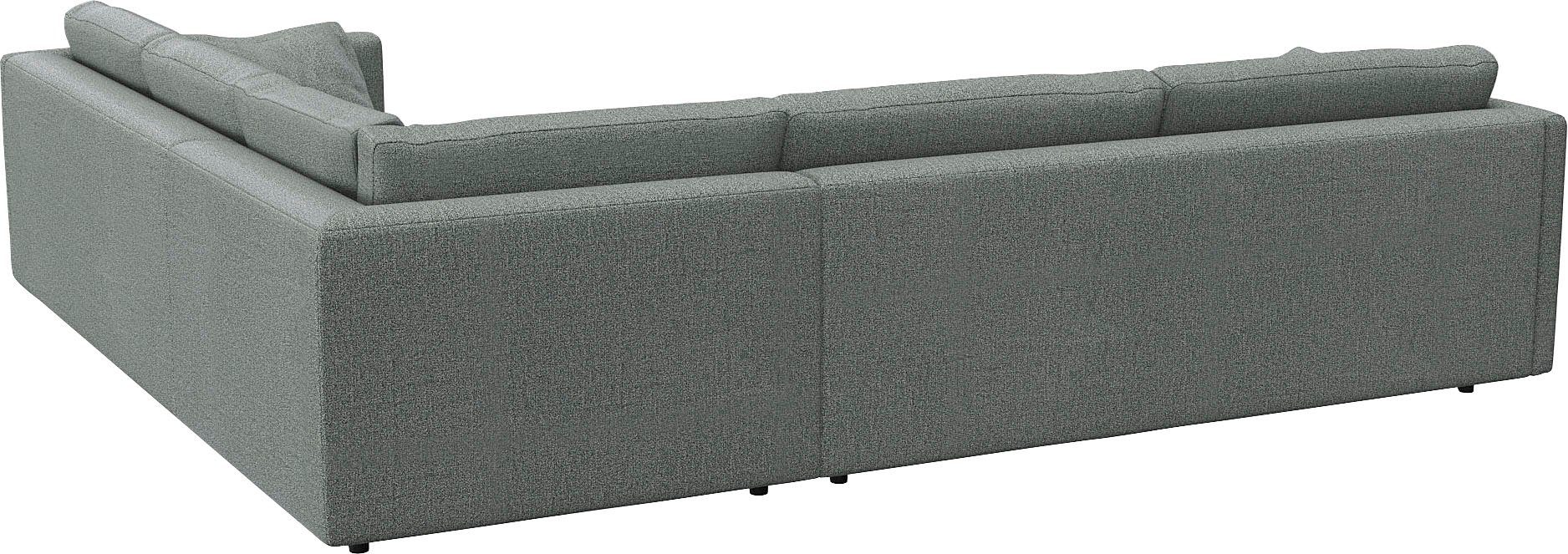 FLEXLUX Hoekbank Lovane, elegant en tijdloos, comfortabel, L-vorm Zacht en zeer comfortabel, grote zitdiepte op koudschuim, inclusief sierkussen