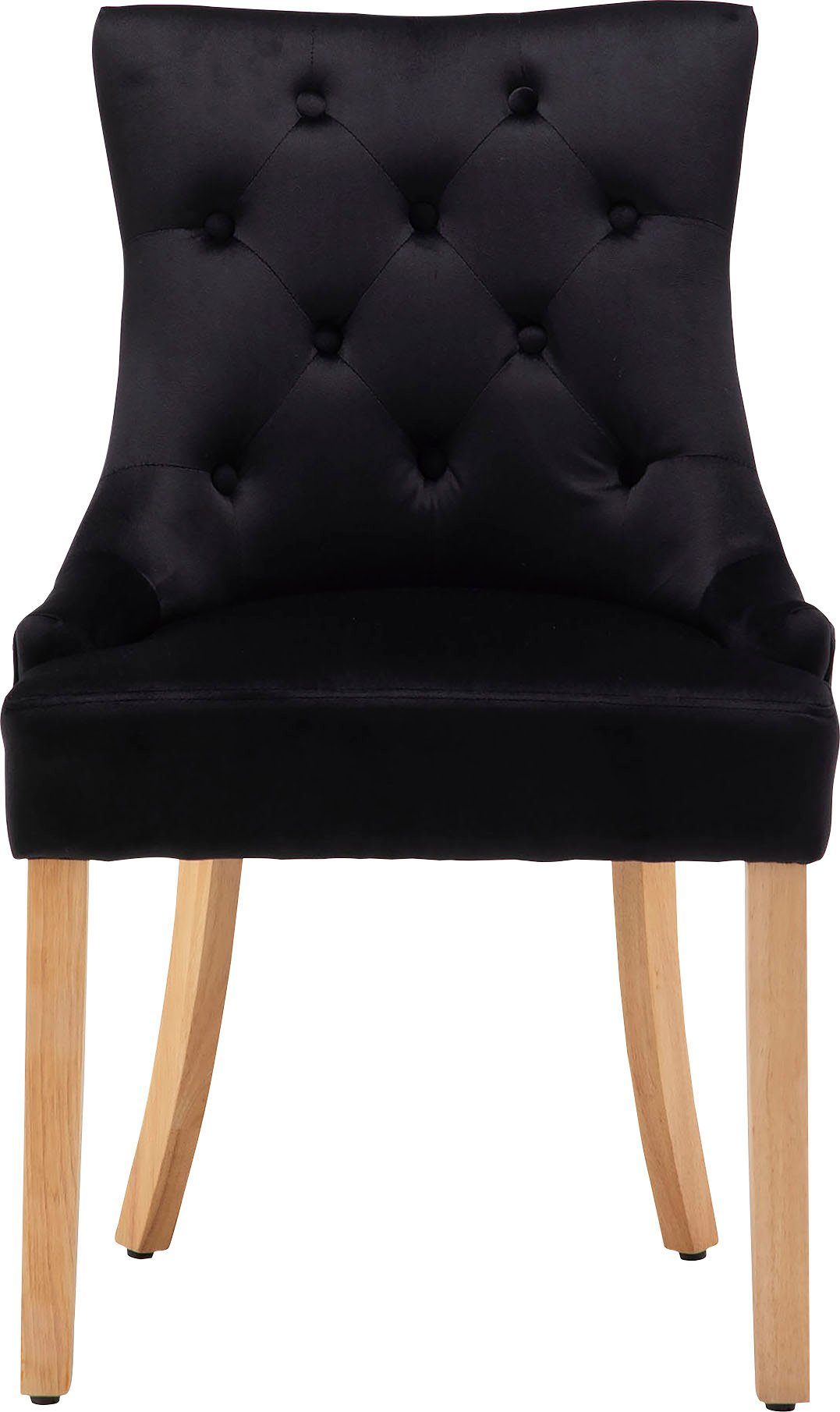 Leonique Stoel met 4 poten Doncaster met knoopsluiting op de rug (set, 2 stuks)