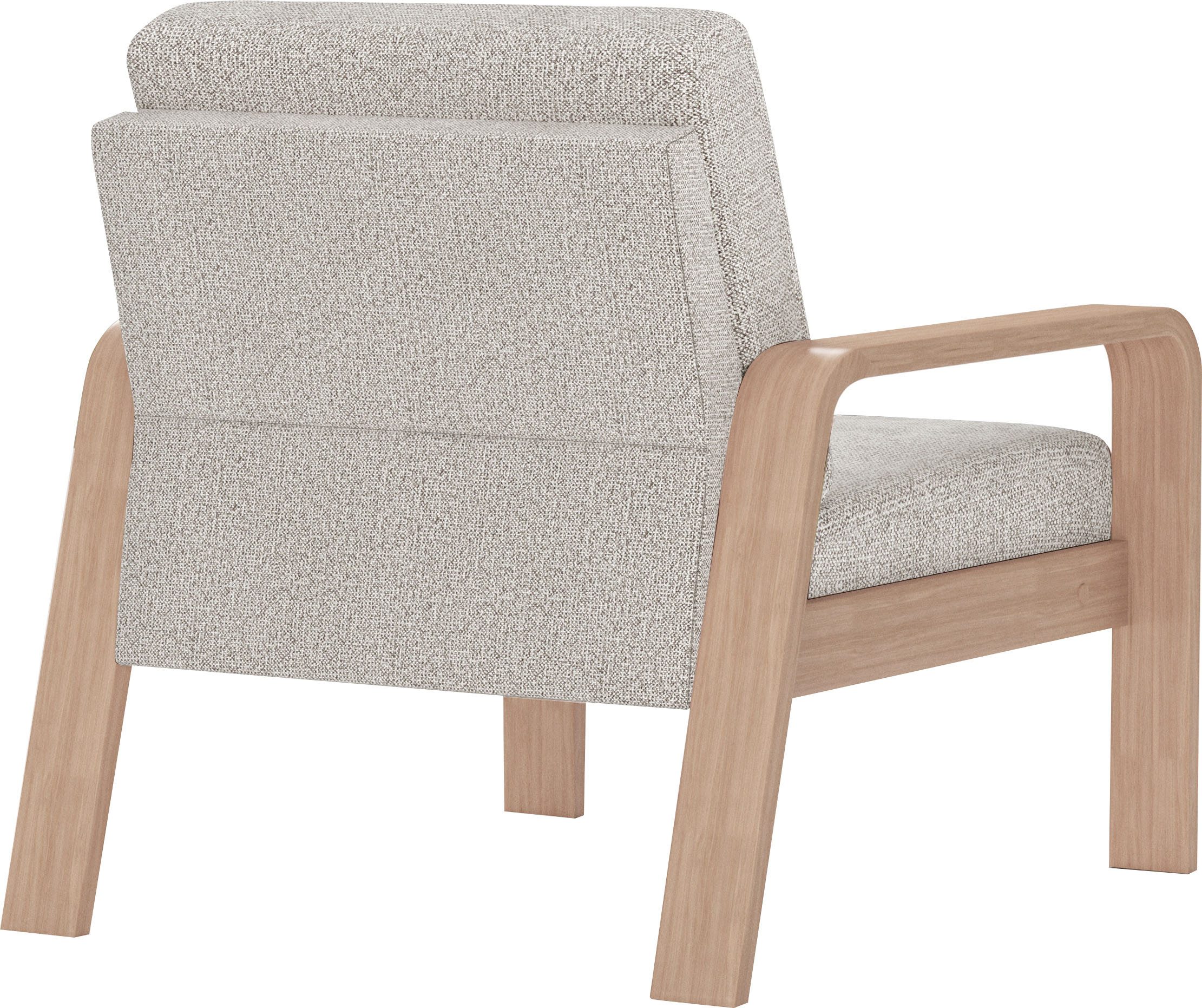 sit&more Fauteuil Kolding Armleuningen van natuurlijk beukenhout, verschillende bekledingen en kleuren
