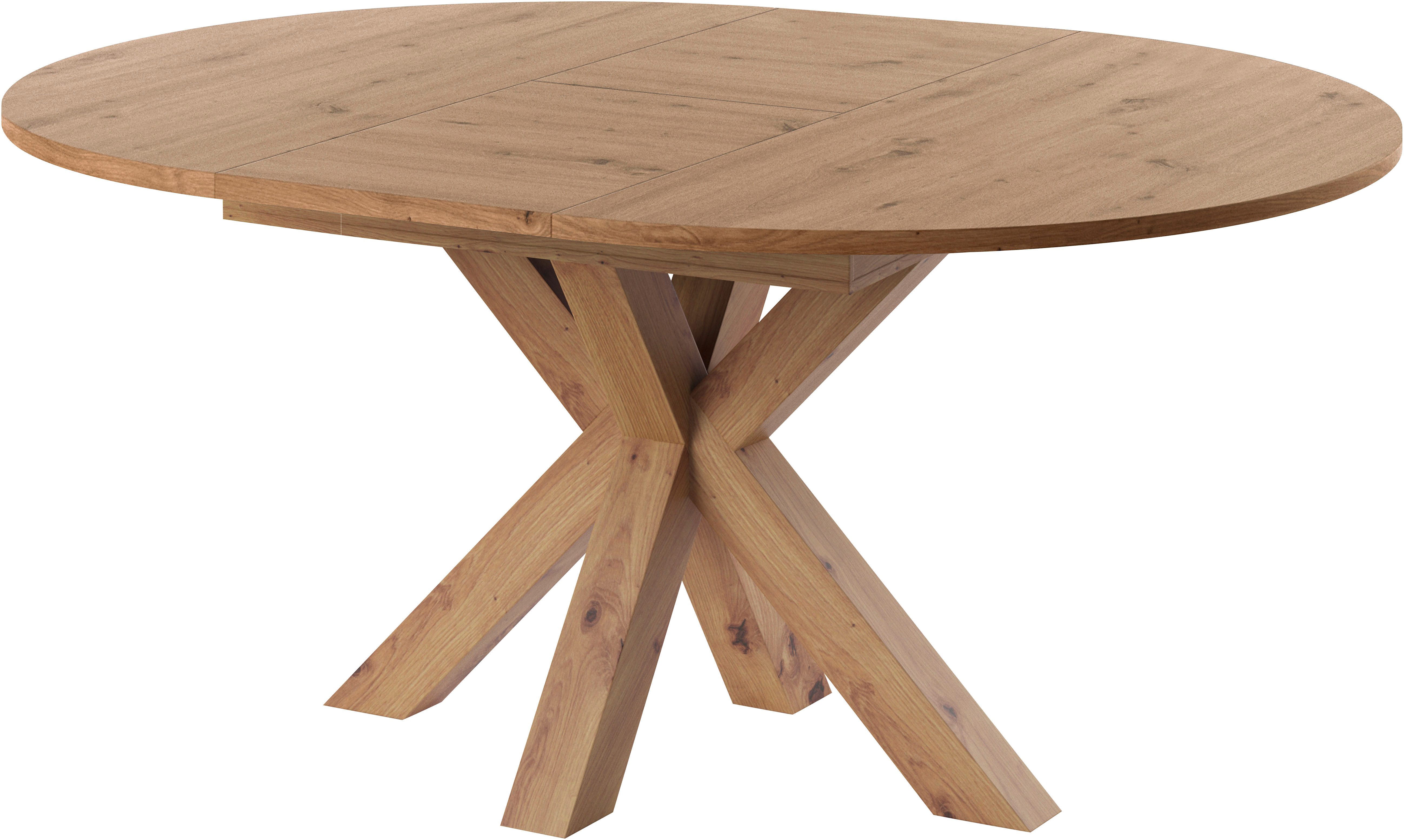 set one by Musterring Eettafel New Atlanta met ronde plaat, uitschuifbaar, stervoet, afmetingen ø130 cm (170x130 cm)