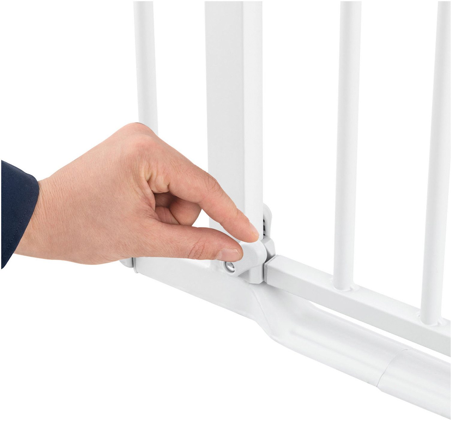 Hauck Traphek Clear Step set 2 inclusief verlenging 9 cm, wit ook als traphekje te gebruiken, 84-89 cm, vlakke doorgang