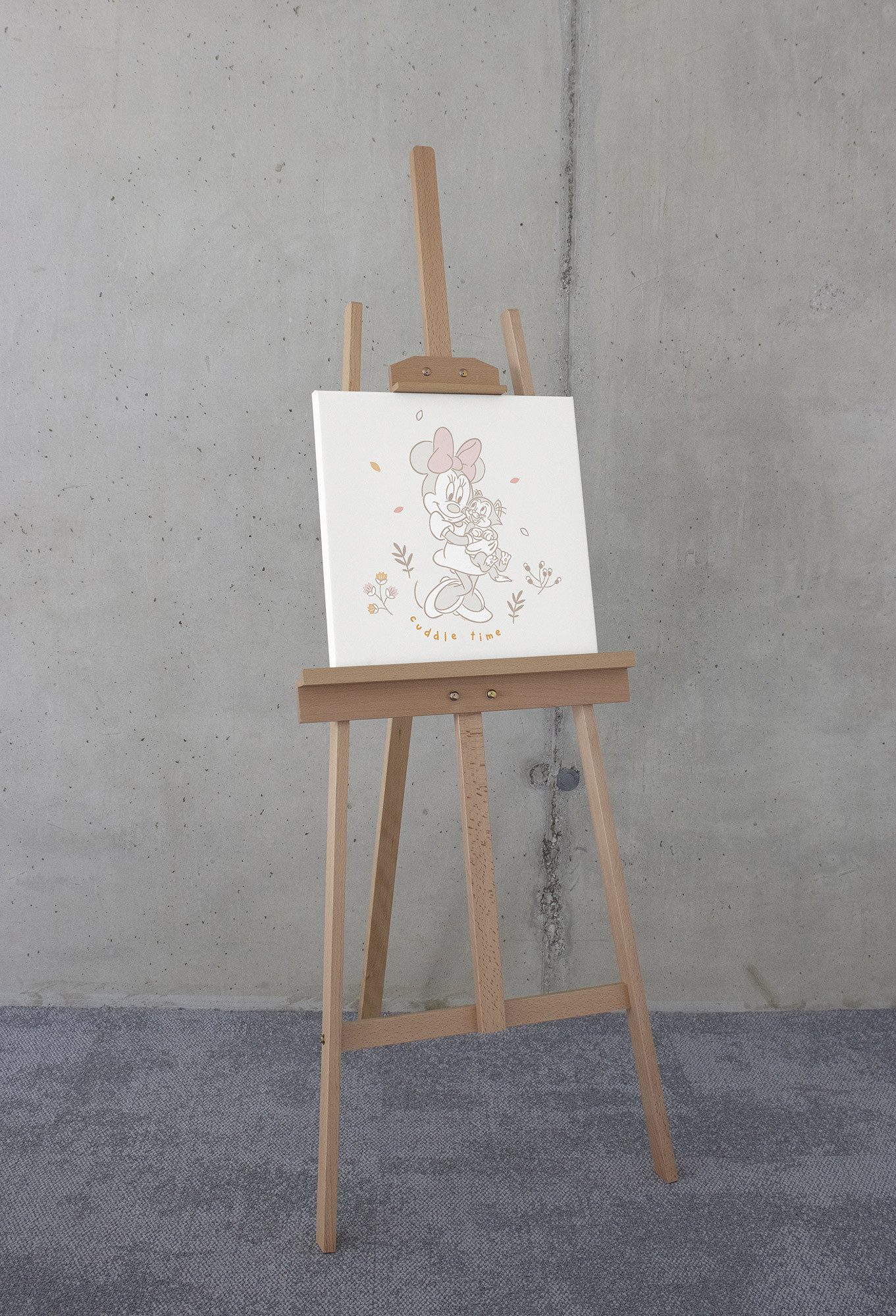 Komar Artprint op linnen Disney Minnie Mouse Cuddle Time 40 x 50 cm (breedte x hoogte) - kinderkamer, decoratie (1 stuk)
