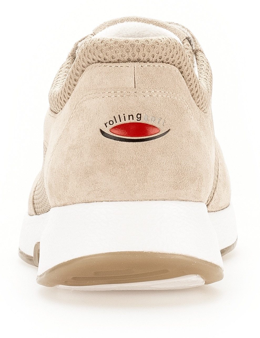 Gabor Rollingsoft Sneakers met sleehak , vrijetijdsschoen, lage schoen, veterschoen in zomerse materiaalmix