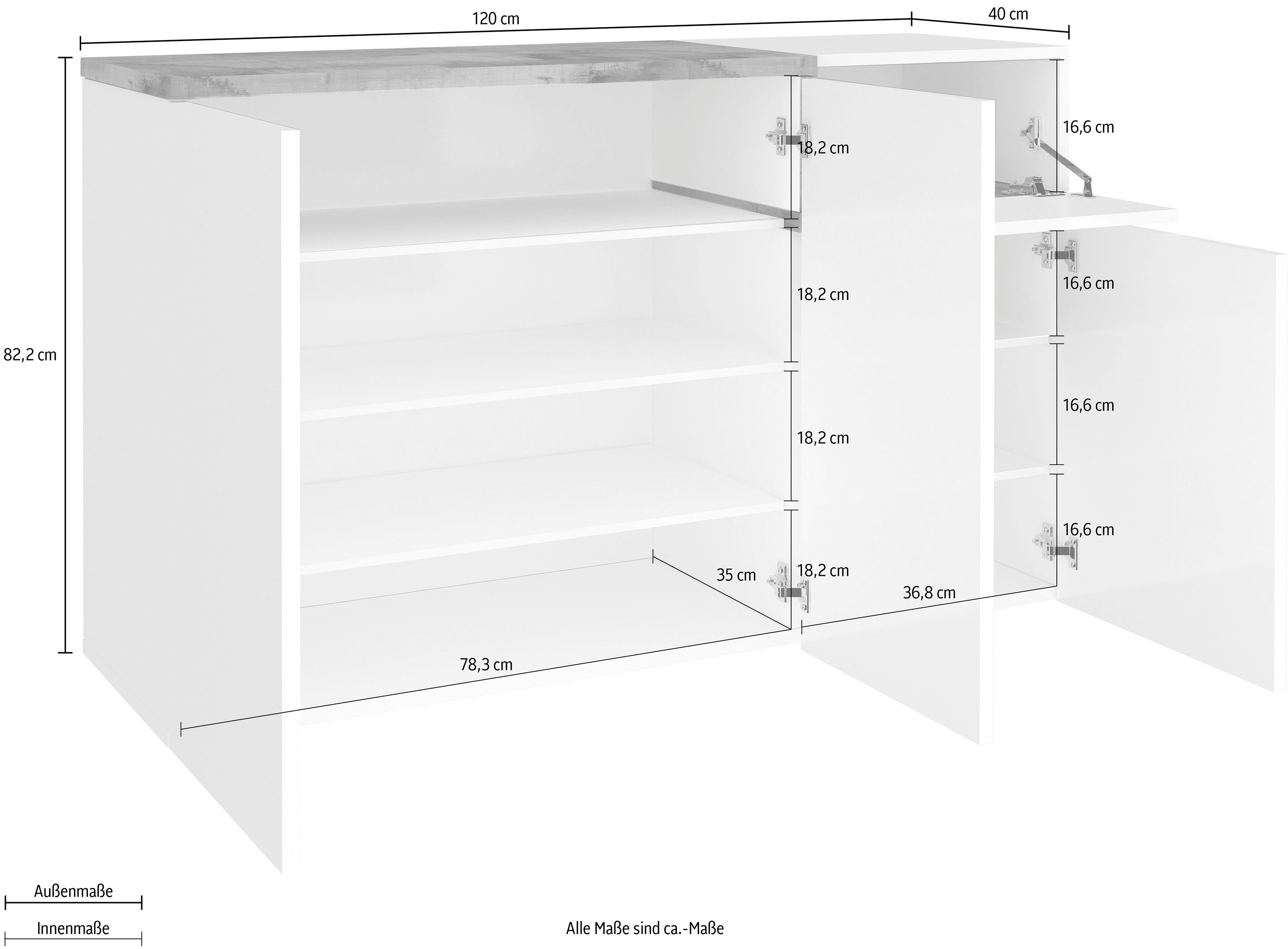 INOSIGN Schoenenkast ZET Breedte 120 cm