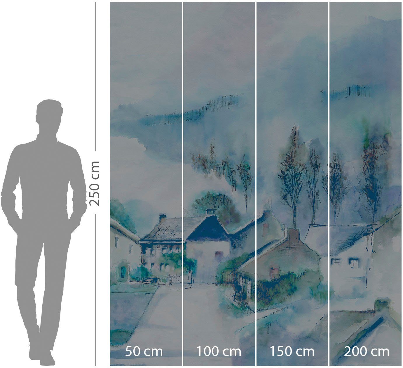 Komar Vliesbehang Digitale print vlies - Hamlet - Afmeting 200 x 250 cm (1 stuk)