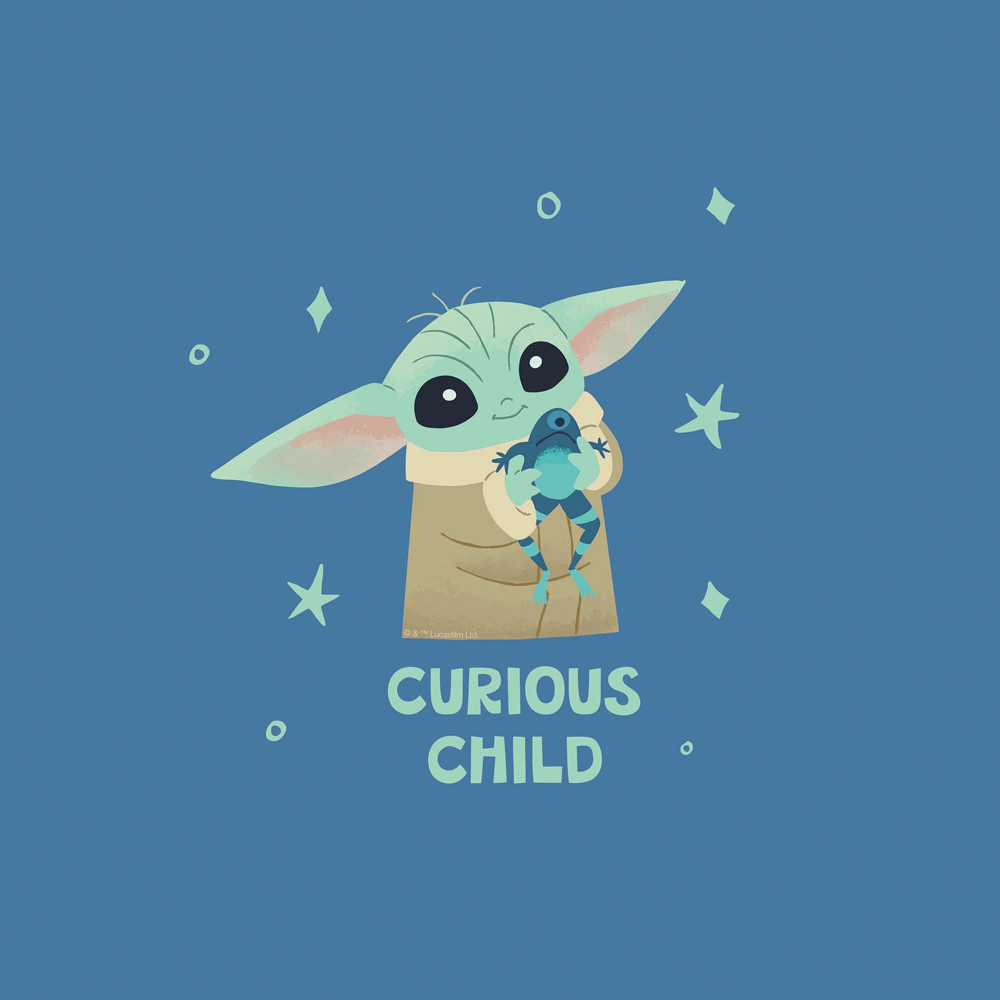 Komar Artprint op linnen The Mandalorian Little Grogu Curious - afm. 30 x 30 cm (1 stuk)