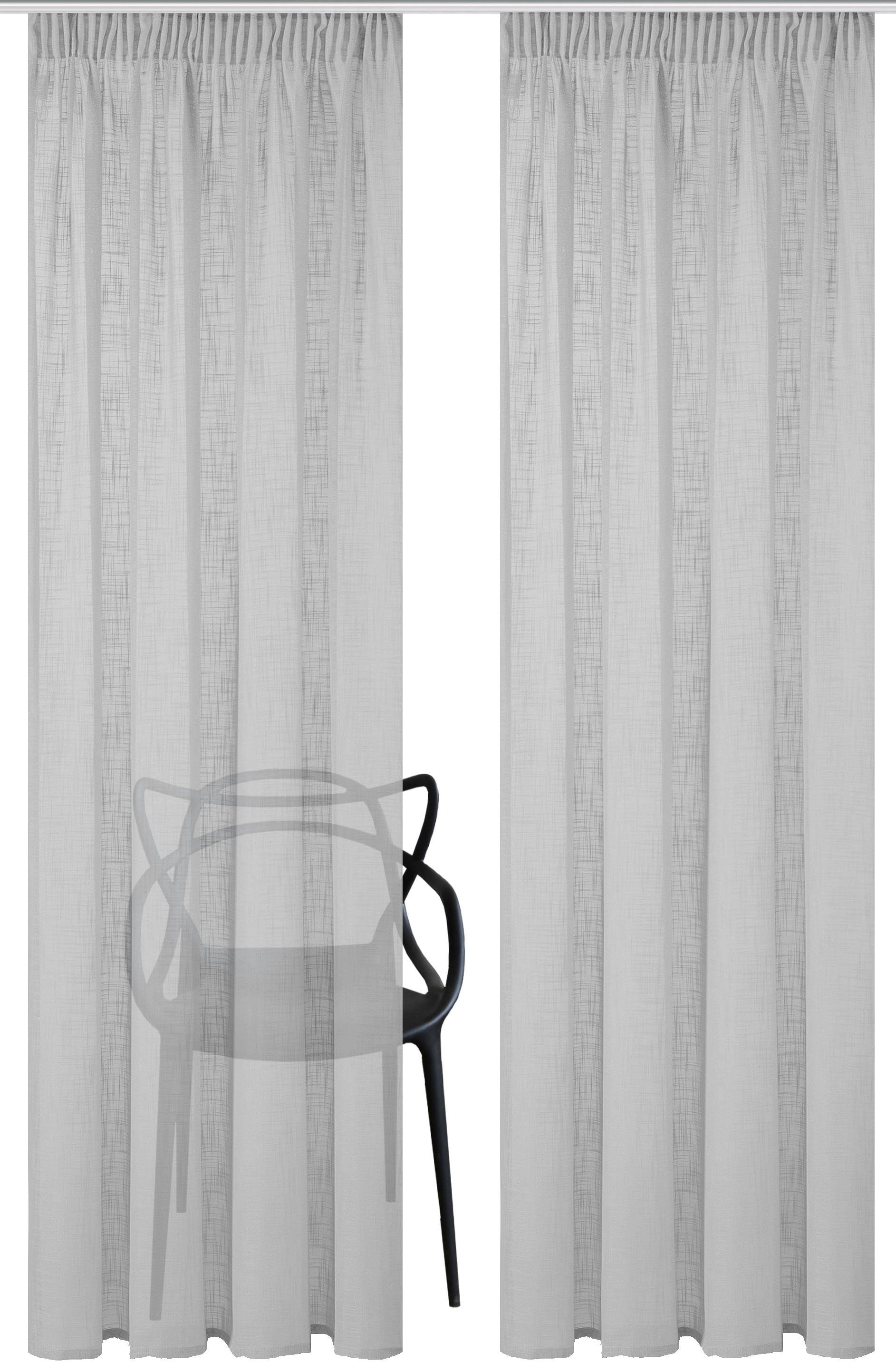 Home Basics Gordijn SOFTY set van 2 2-delig set combi-bandsjaal softy uni (2 stuks)