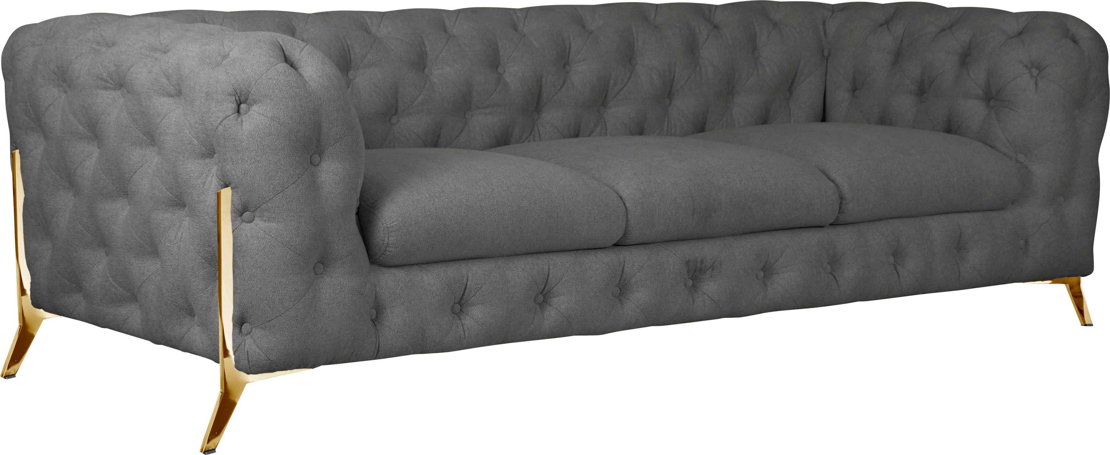 Leonique Chesterfield-bank Amaury luxueuze capitonnage, moderne chesterfield look, kleur van de poten ter keuze