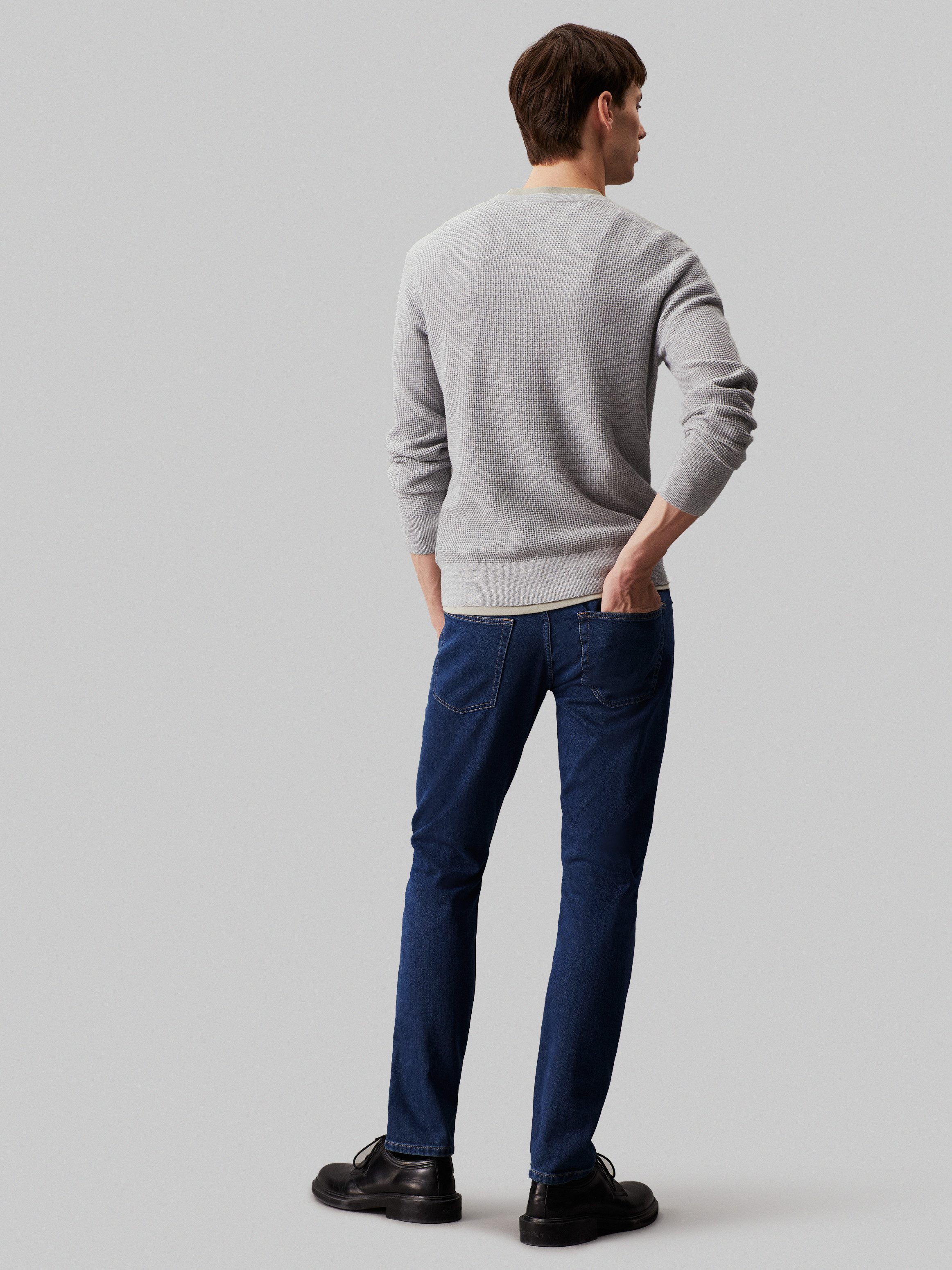 Calvin Klein Trui met ronde hals WAFFLE STRUCTURE SWEATER