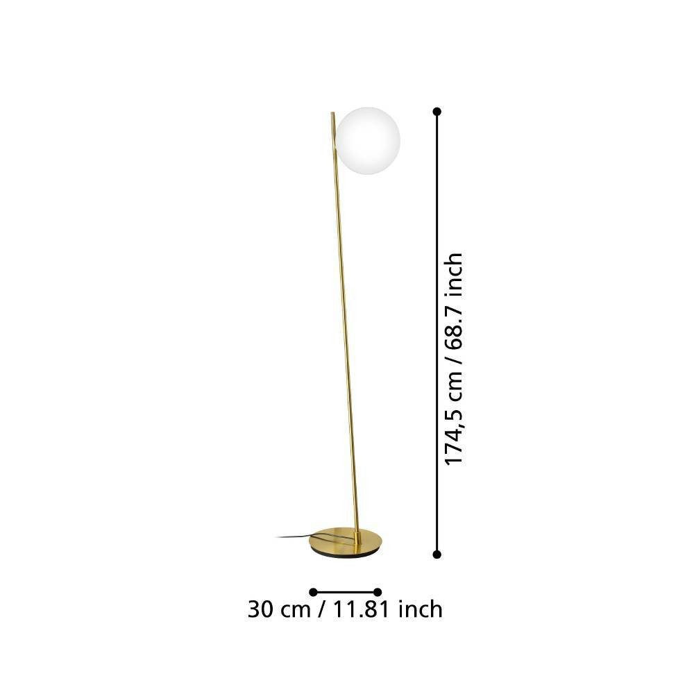 EGLO Staande lamp RONDO 4 Vloerlamp, vloerlamp van metaal en glas, E27 fitting, 174,5 cm (1 stuk)