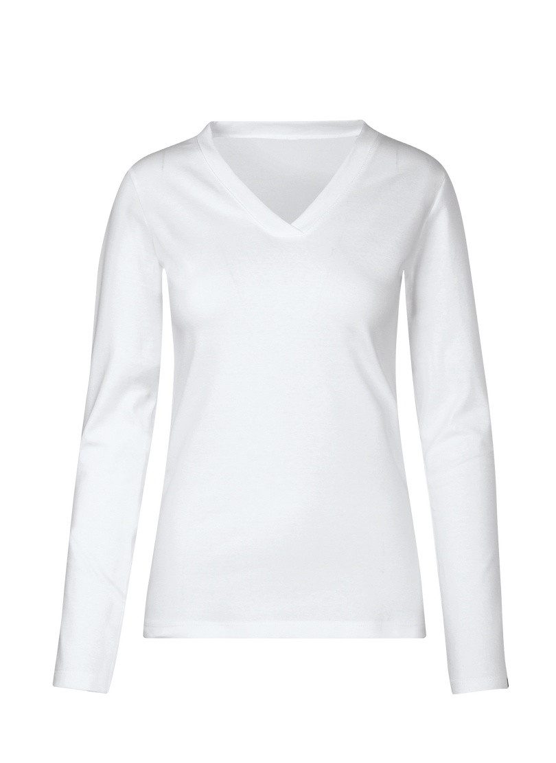 Trigema T-shirt TRIGEMA langarmshirt met V-hals (1-delig)