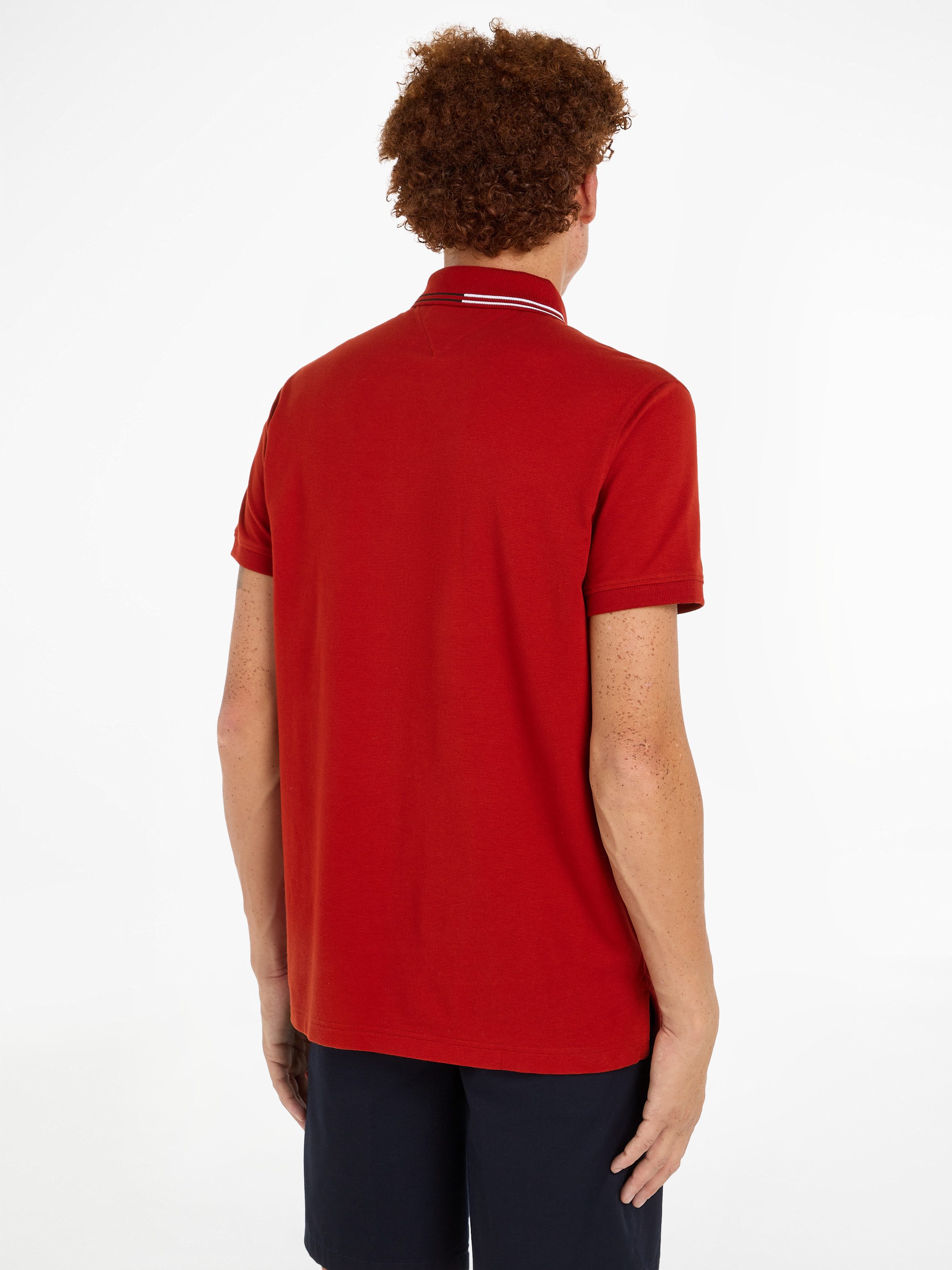 Tommy Hilfiger Poloshirt RWB ZIP PLACKET TIPPING REG POLO met contrasterende strepen aan de kraag