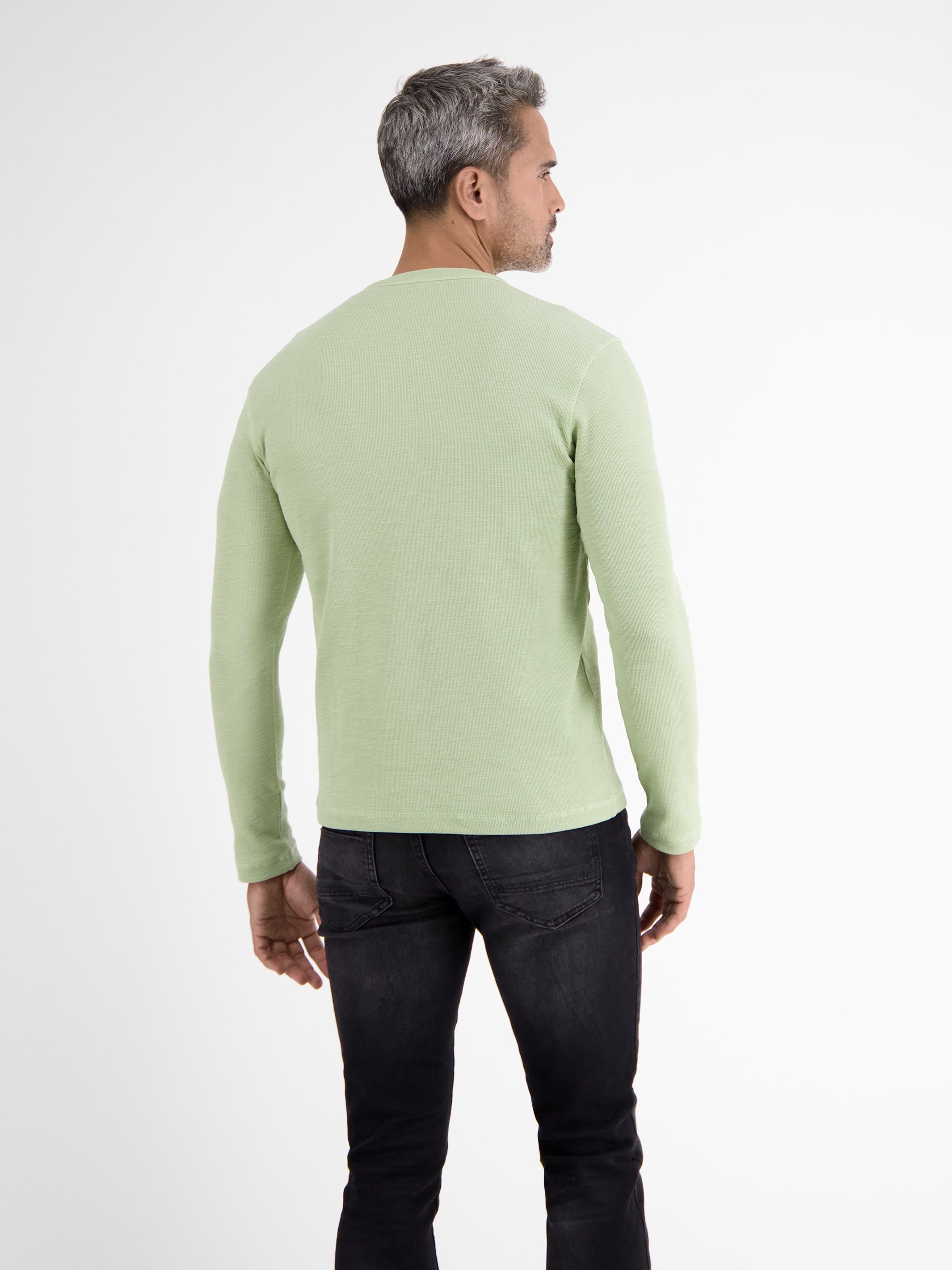 Lerros Sweatshirt LERROS lange mouw serafino met logostiksel