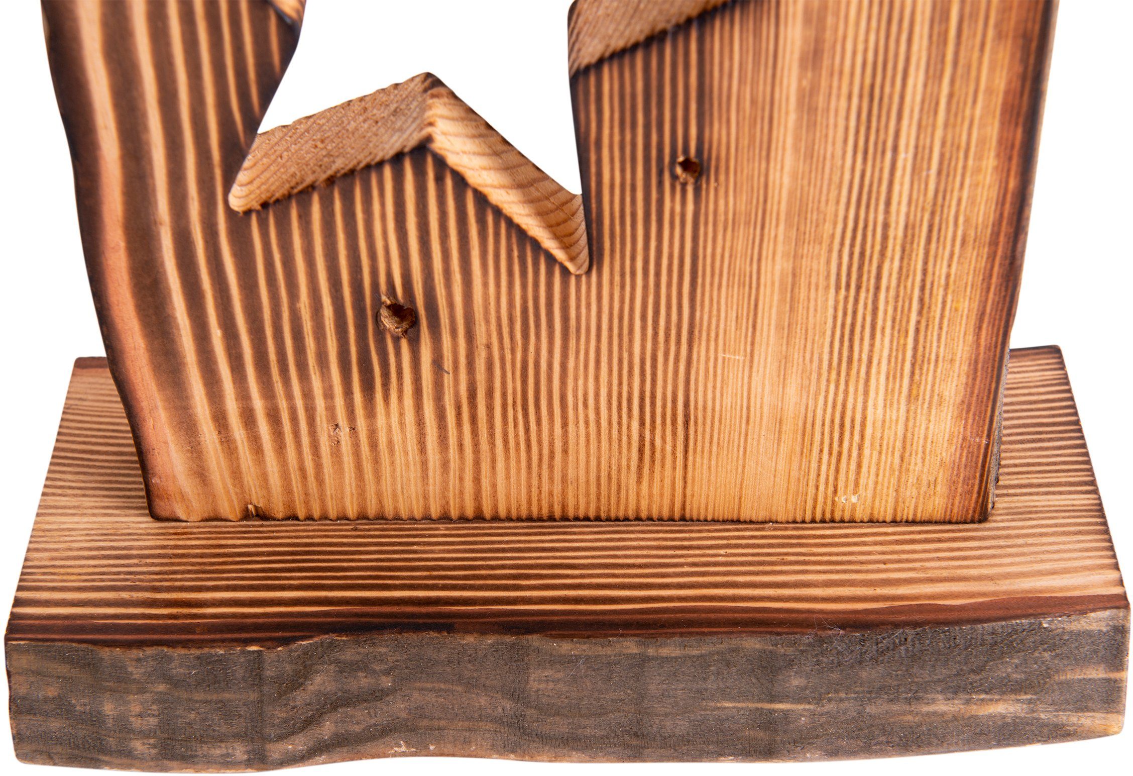 näve Led-tuinlamp Houten led-kerstverlichting met stermotief, kerstversiering buiten incl. 23x leds 2800k,incl. batterijvak met timerfunctie (6on/18off)