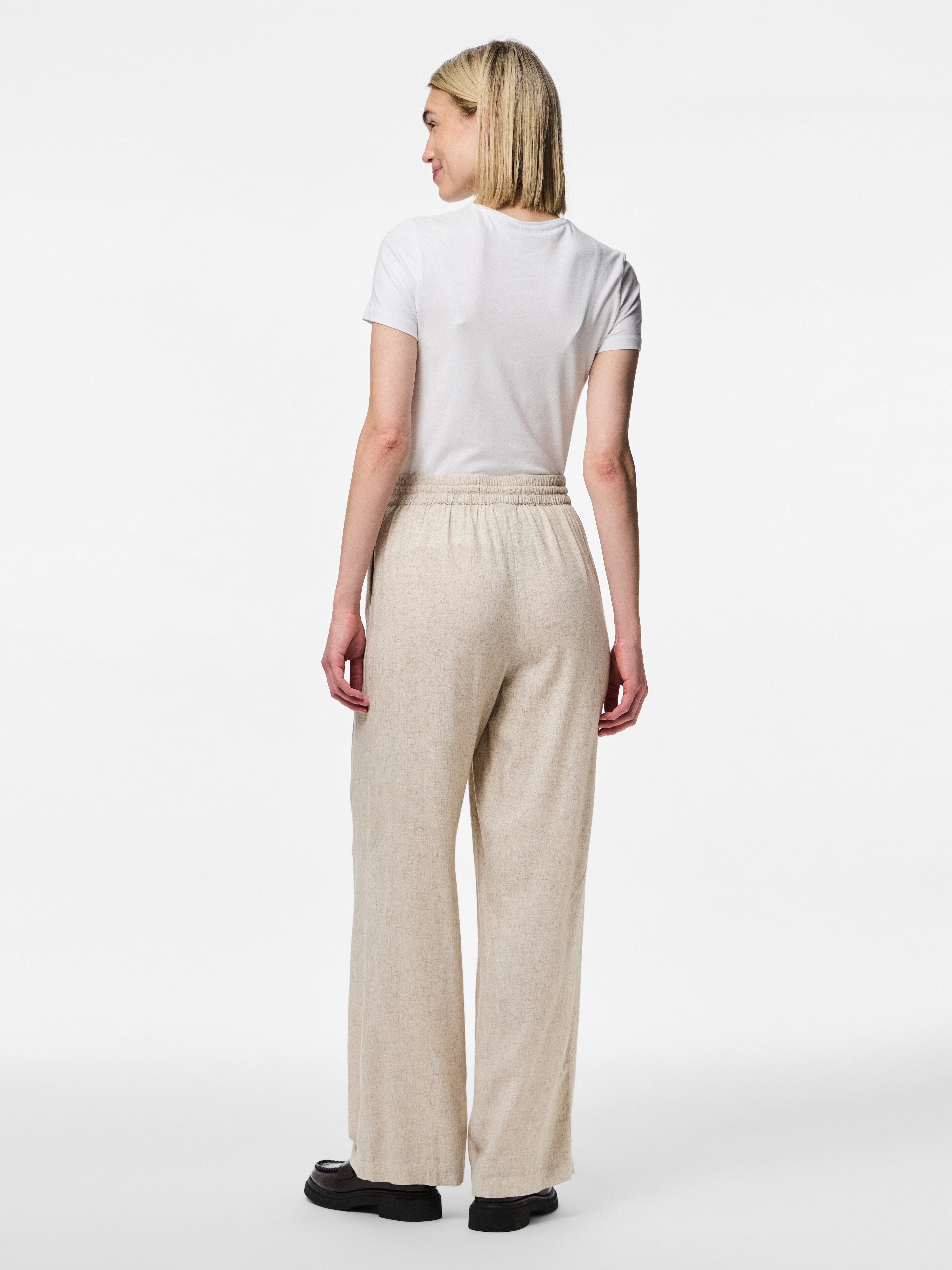 pieces Comfortbroek PCPIA HW WIDE PANTS WVN NOOS
