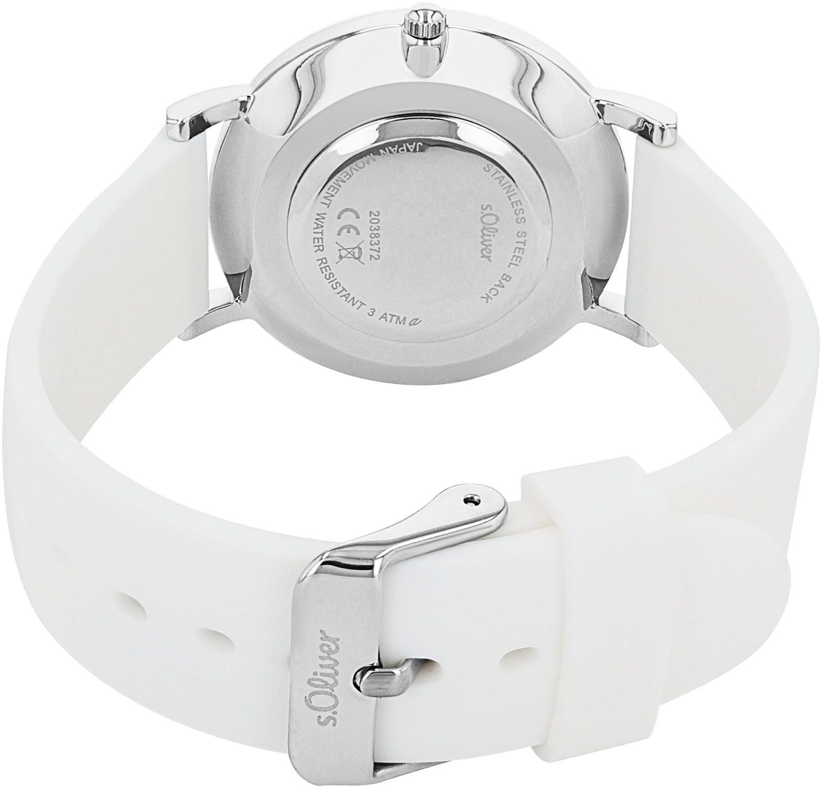 s.Oliver Kwartshorloge Horloge, dameshorloge, analoog, siliconen band