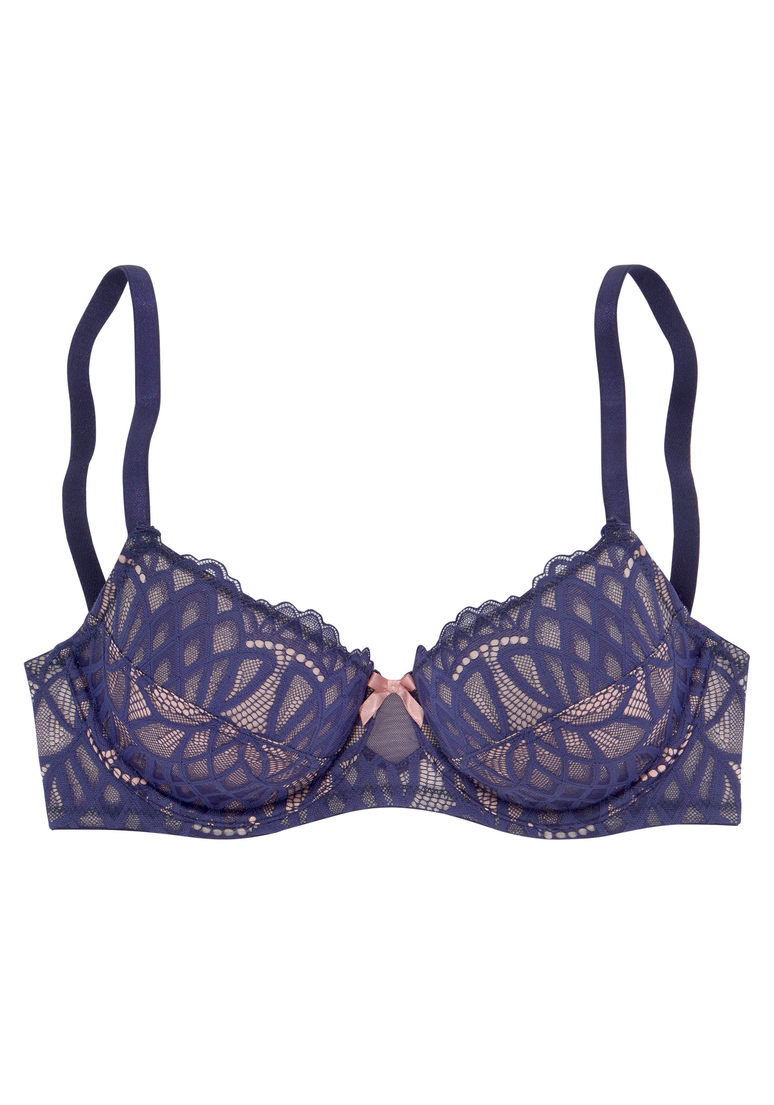 Lascana Beugel-bh Cara met vrouwelijk kant, deels gemaakt van gerecycled materiaal, lingerie