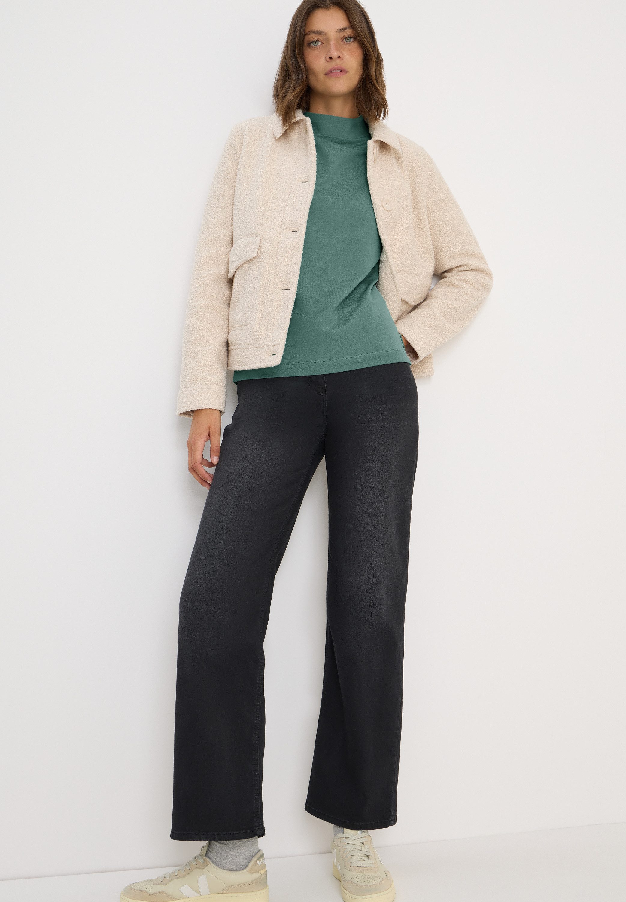 Cecil Shirt met 3/4 mouwen met knoopdetail