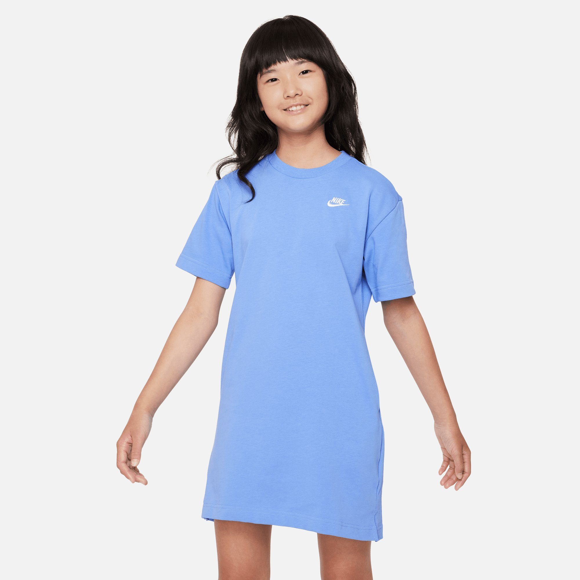 Nike Sportswear Jerseyjurk Big Kids' (Girls') T-Shirt Dress meisjes jersey jurken maat S (128/134) blauw