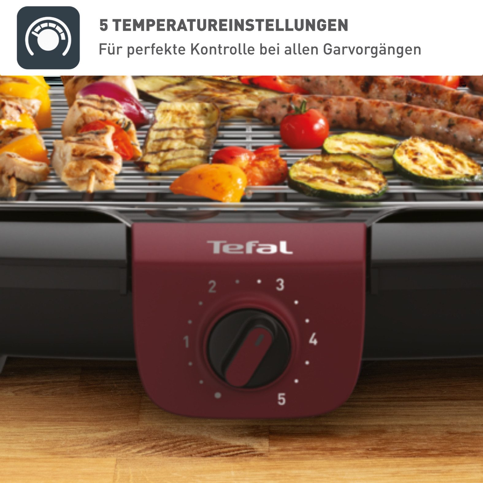 Tefal Tafelgrill EasyGrill Adjust, met water vulbare lekbak tegen rook en geuren