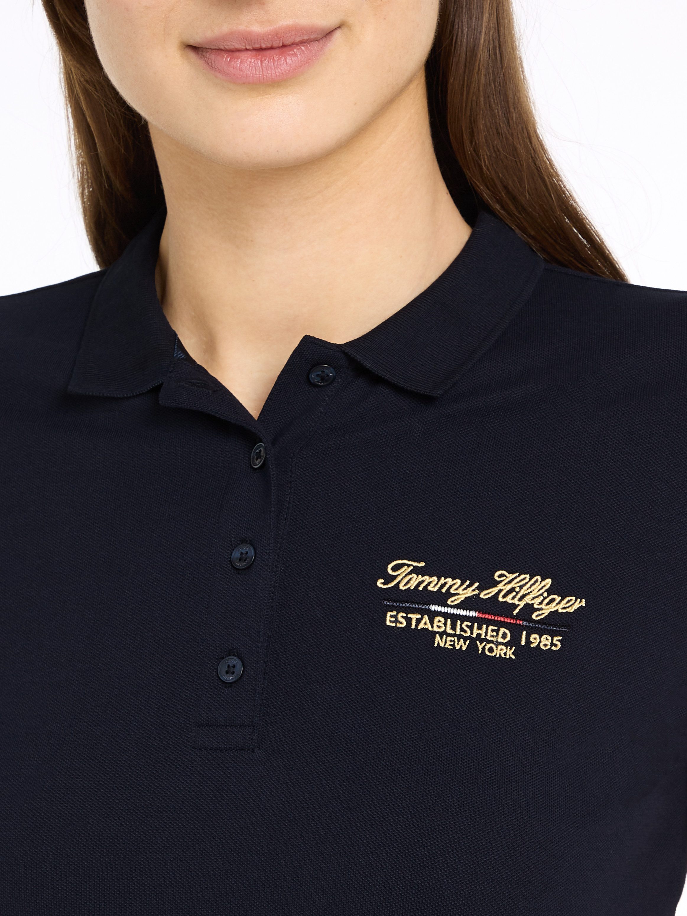 Tommy Hilfiger Poloshirt SLIM SCRIPT GRAPHIC POLO SS met tommy hilfiger script-logo-opschrift