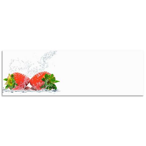 Artland Keukenwand Aardbeien met prikwater zelfklevend in vele maten - spatscherm keuken achter kookplaat en spoelbak als wandbescherming tegen vet, water en vuil - achterwand, wan