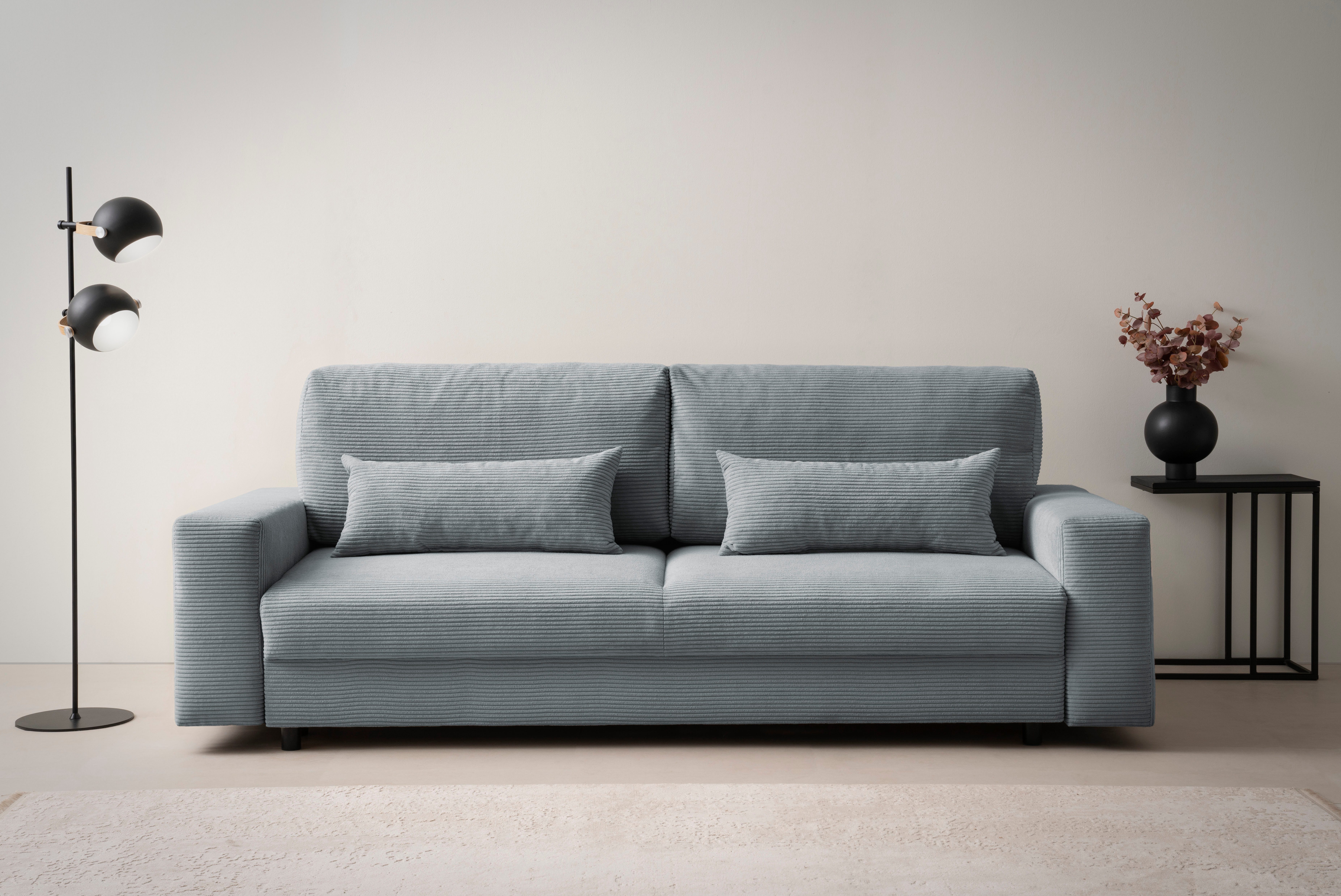 LeGer Home by Lena Gercke Slaapbank Imoga, kussen met slaapfunctie, 3-zits bank, bank met bedlade in moderne kleuren en stoffen, bedfunctie, ligoppervlak: 200x150 cm