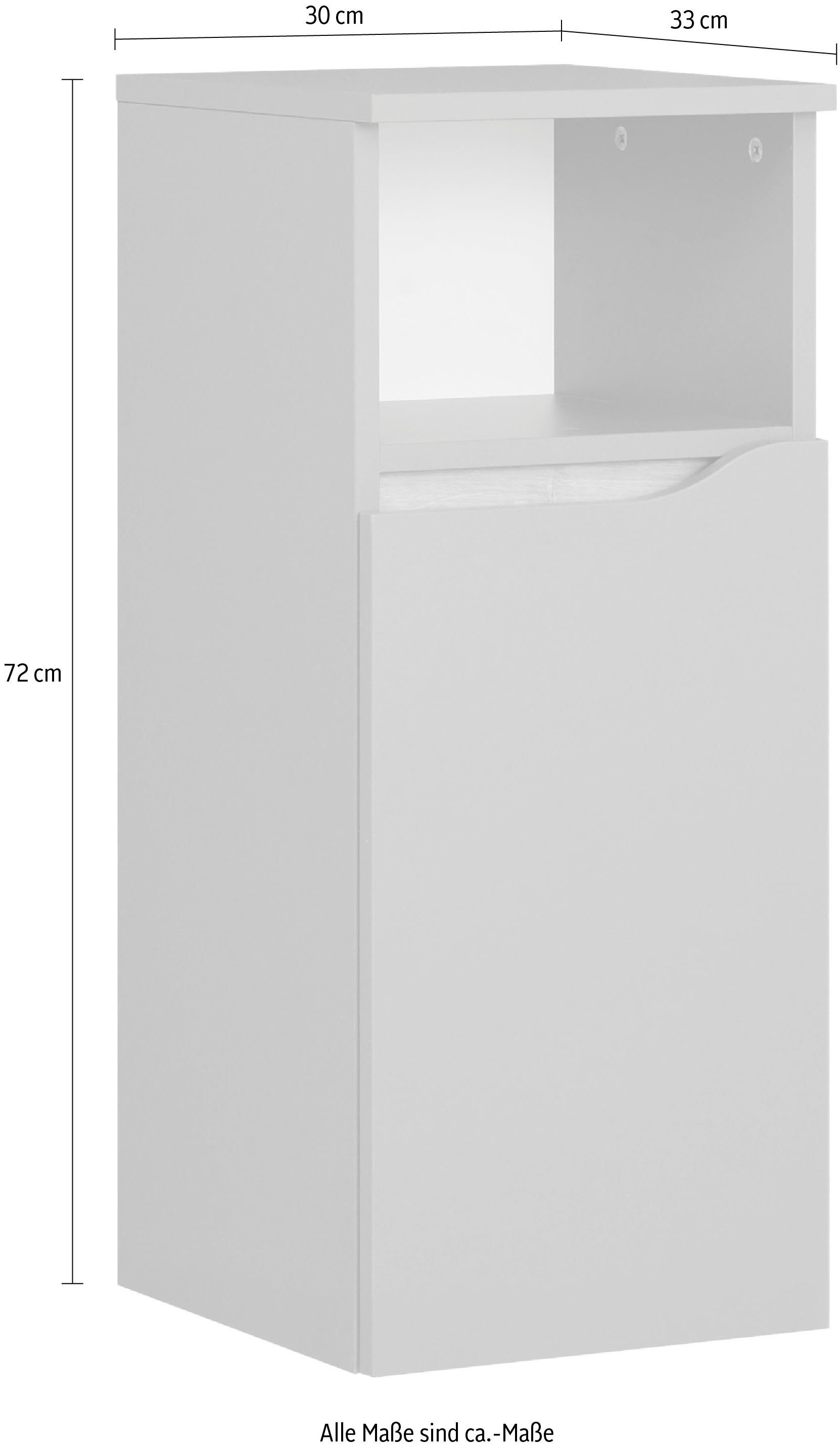 Saphir Onderkast Quickset badkamerkast met 1 deur, 1 legplank, 30 cm breed