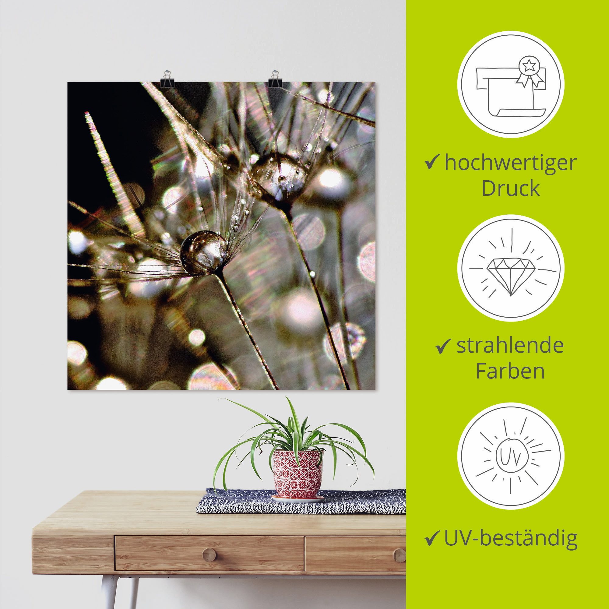 Artland Artprint Pluizenbol abstract als artprint op linnen, poster, muursticker in verschillende maten