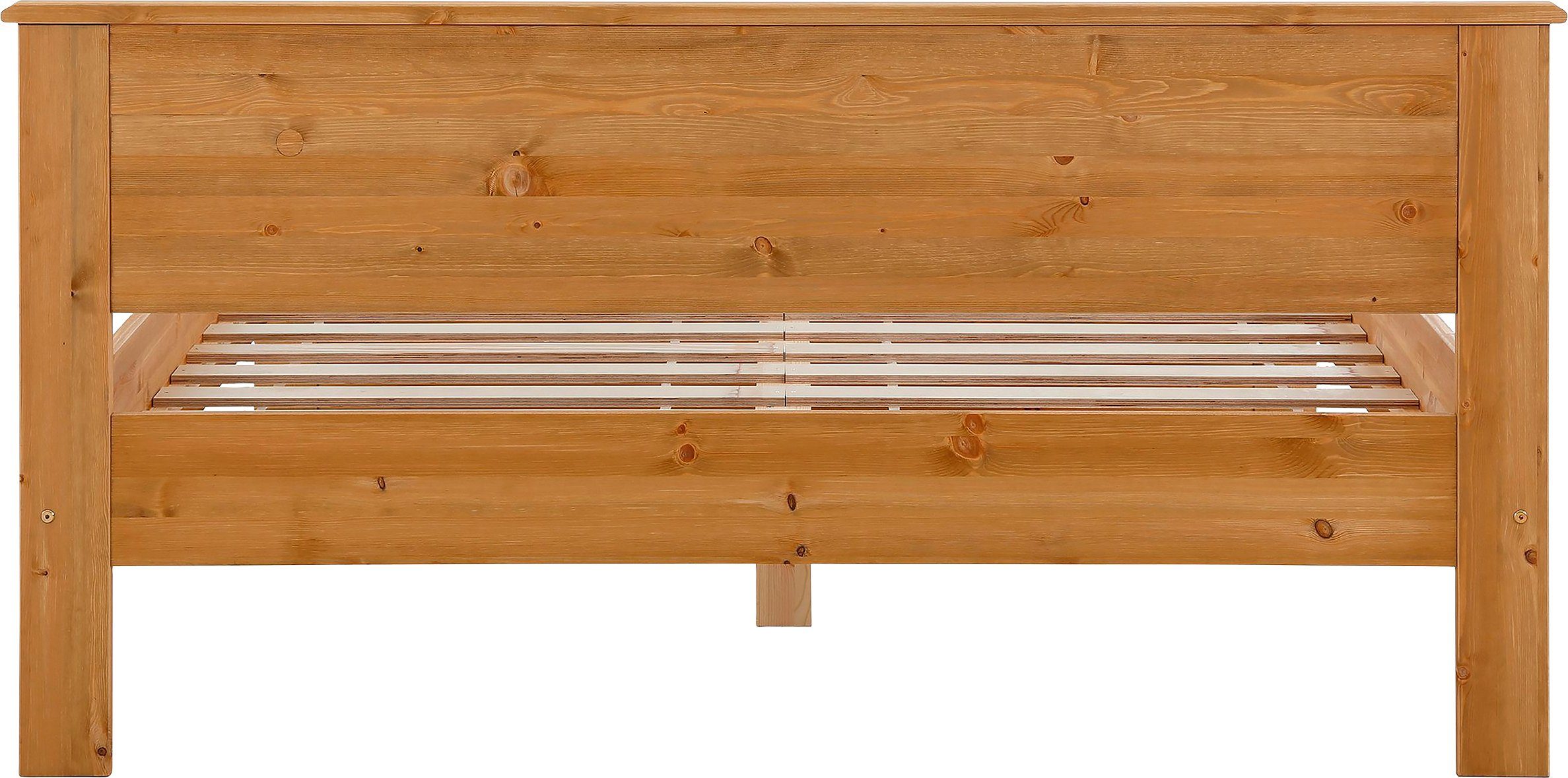 Home affaire Massief houten ledikant Madrid, landelijke stijl, hoge belasting! van fsc®-gecertificeerd grenen, inclusief lattenbodem, cassette-look