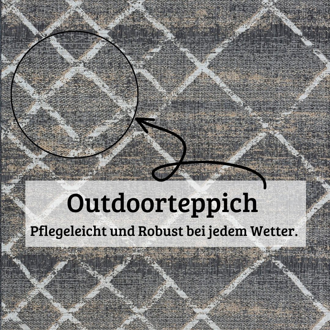 my home Vloerkleed Sorren voorraadopruiming Ruitenpatroon, geschikt voor binnen- en buitengebruik, terras & balkon