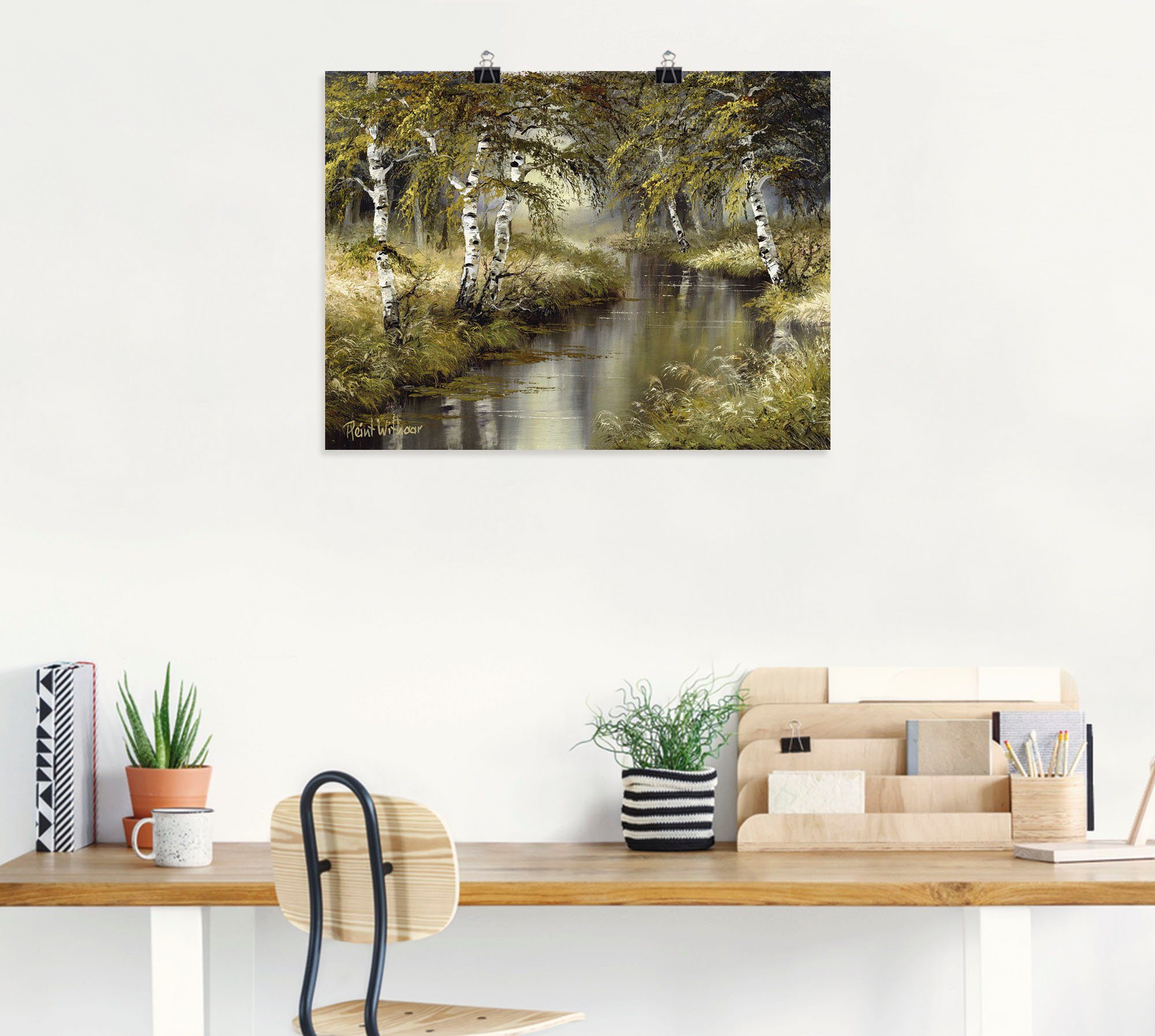 Artland Artprint Kanaal diep in het bos als artprint op linnen, poster, muursticker in verschillende maten