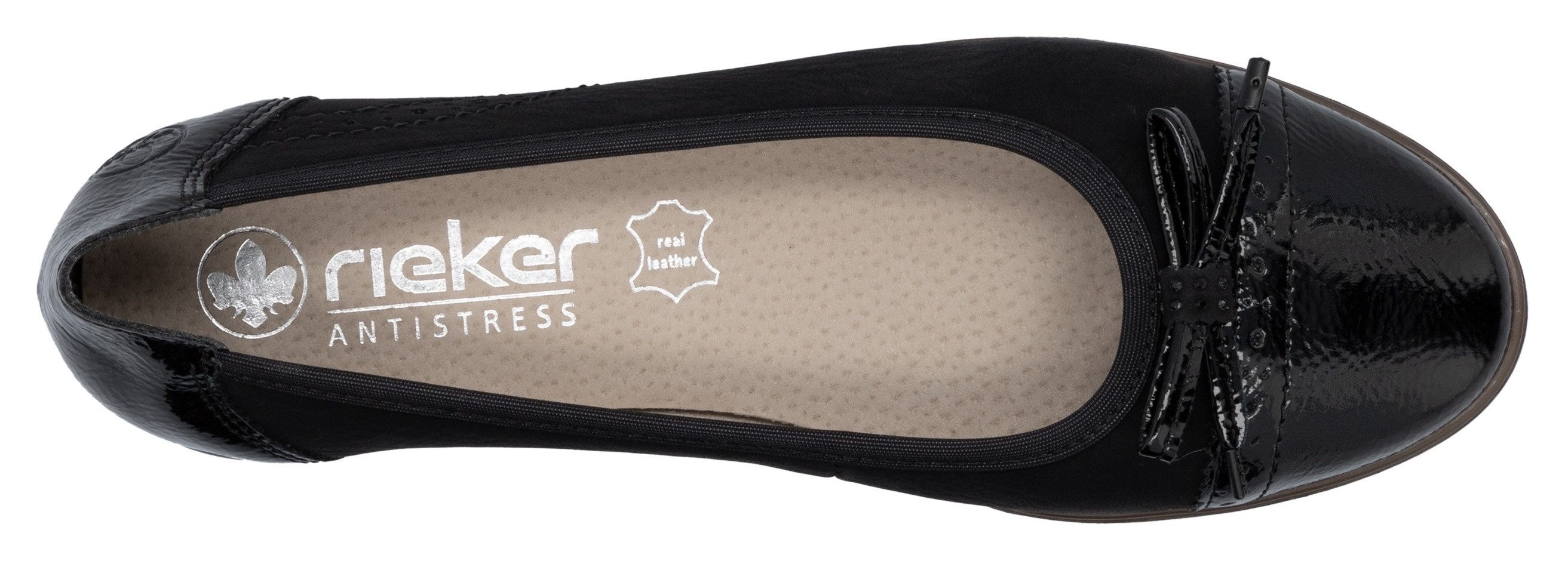 Rieker Ballerina's , loafer, instapschoen, flats, instapschoen, zakelijke schoen met strik