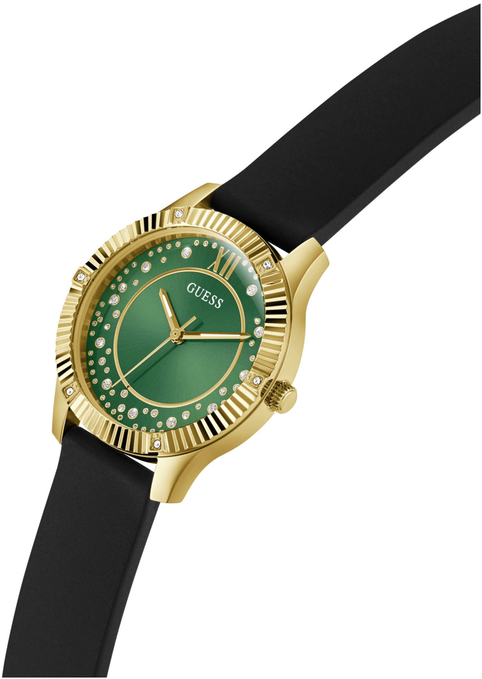 Guess Kwartshorloge Starstruck Horloge, dameshorloge, stalen band, mineraalglas, analoog
