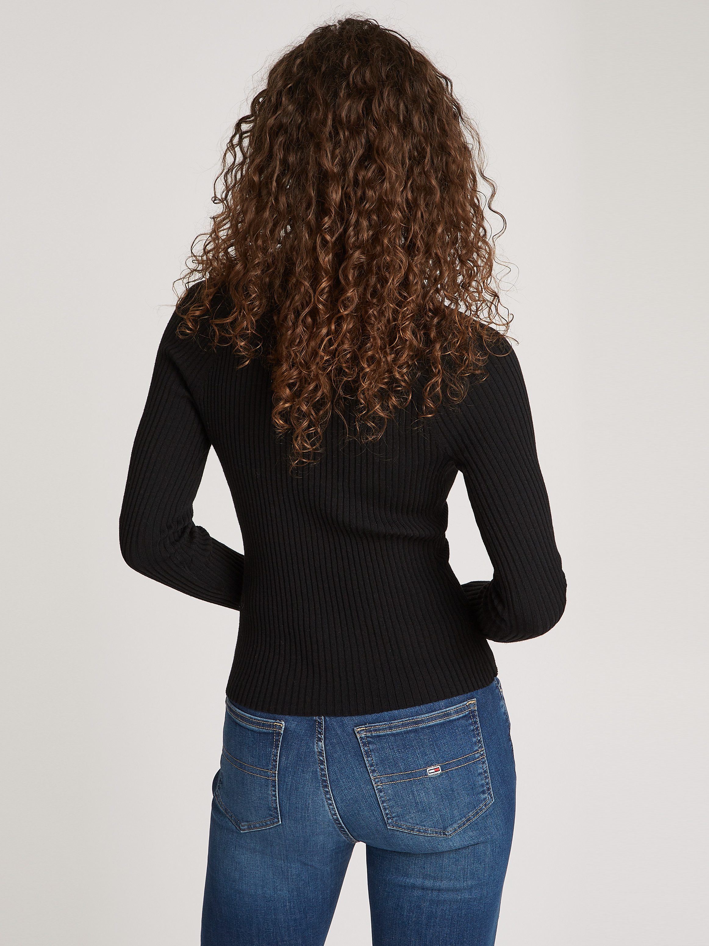 TOMMY JEANS Gebreide trui TJW COLLAR BADGE RIB SWEATER