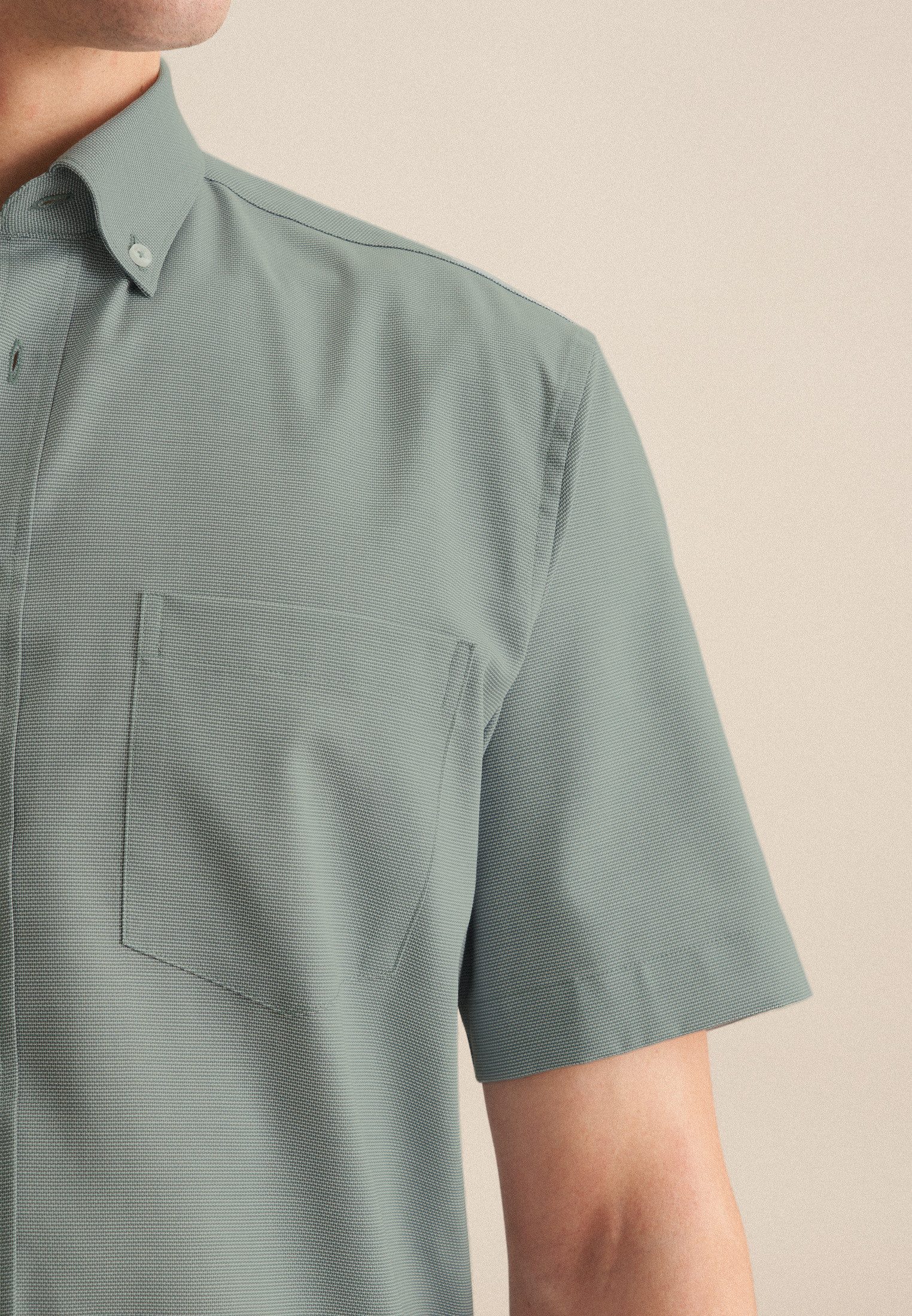 seidensticker Businessoverhemd Regular 1/2 Button-down kraag structuur