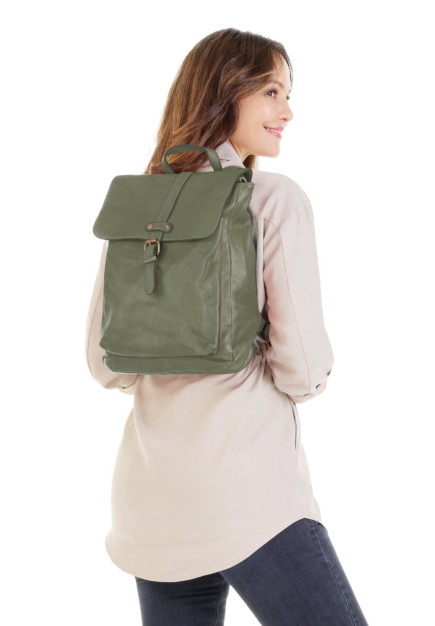 Samantha Look Rugzak echt leer, made in italy