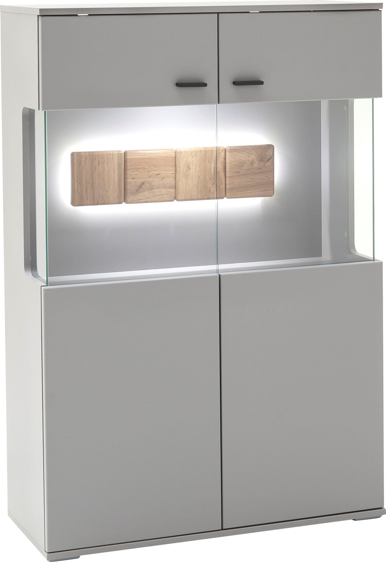 MCA furniture Wandmeubel Zadar moderne woonwandcombinatie in noordpool-grijs, naar keuze met verlichting (3-delig)