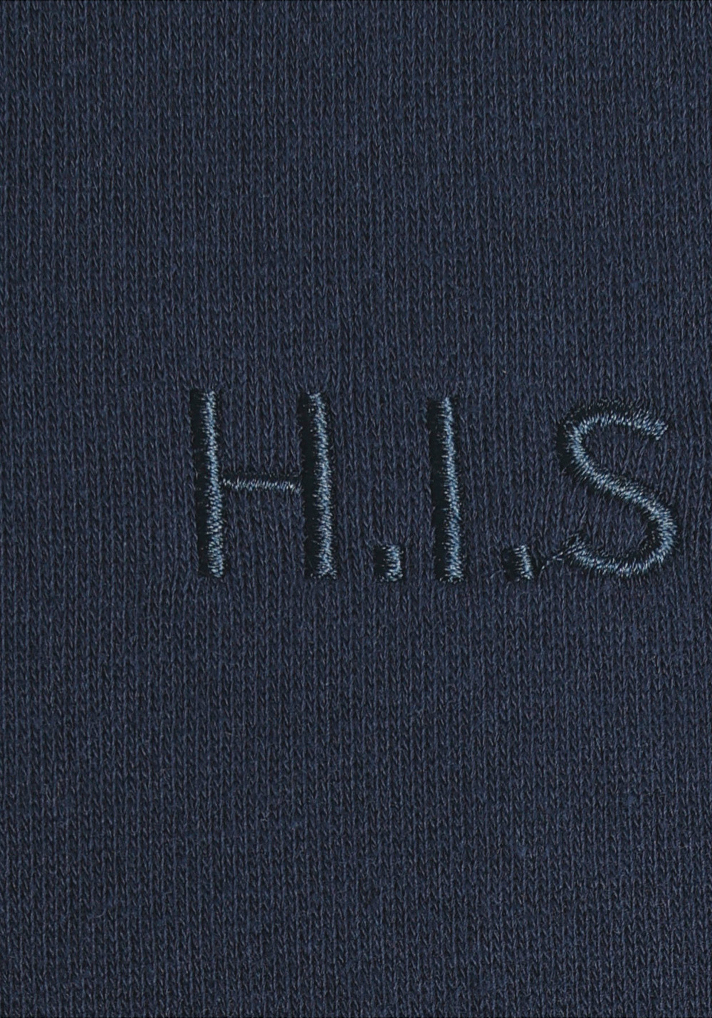H.I.S Sweatshirt effen, van rekbare sweatstof, met logoborduring