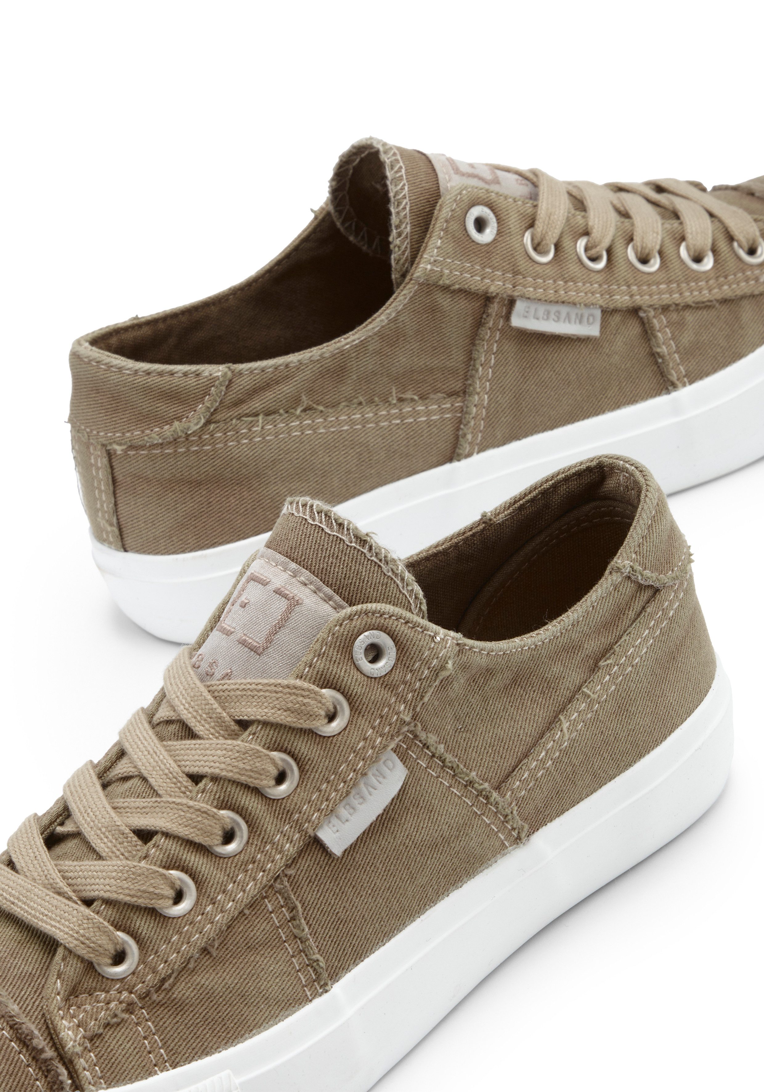 Elbsand Sneakers Veterschoen, vrijetijdsschoen van textiel, used-look VEGAN