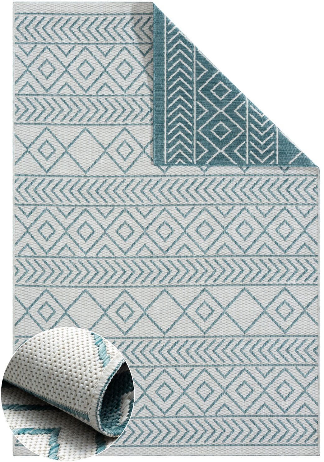 Myflair Möbel & Accessoires Vloerkleed Liva voorraadopruiming Omkeerbaar tapijt, ruitenmotief, geschikt voor buiten, balkon, terras