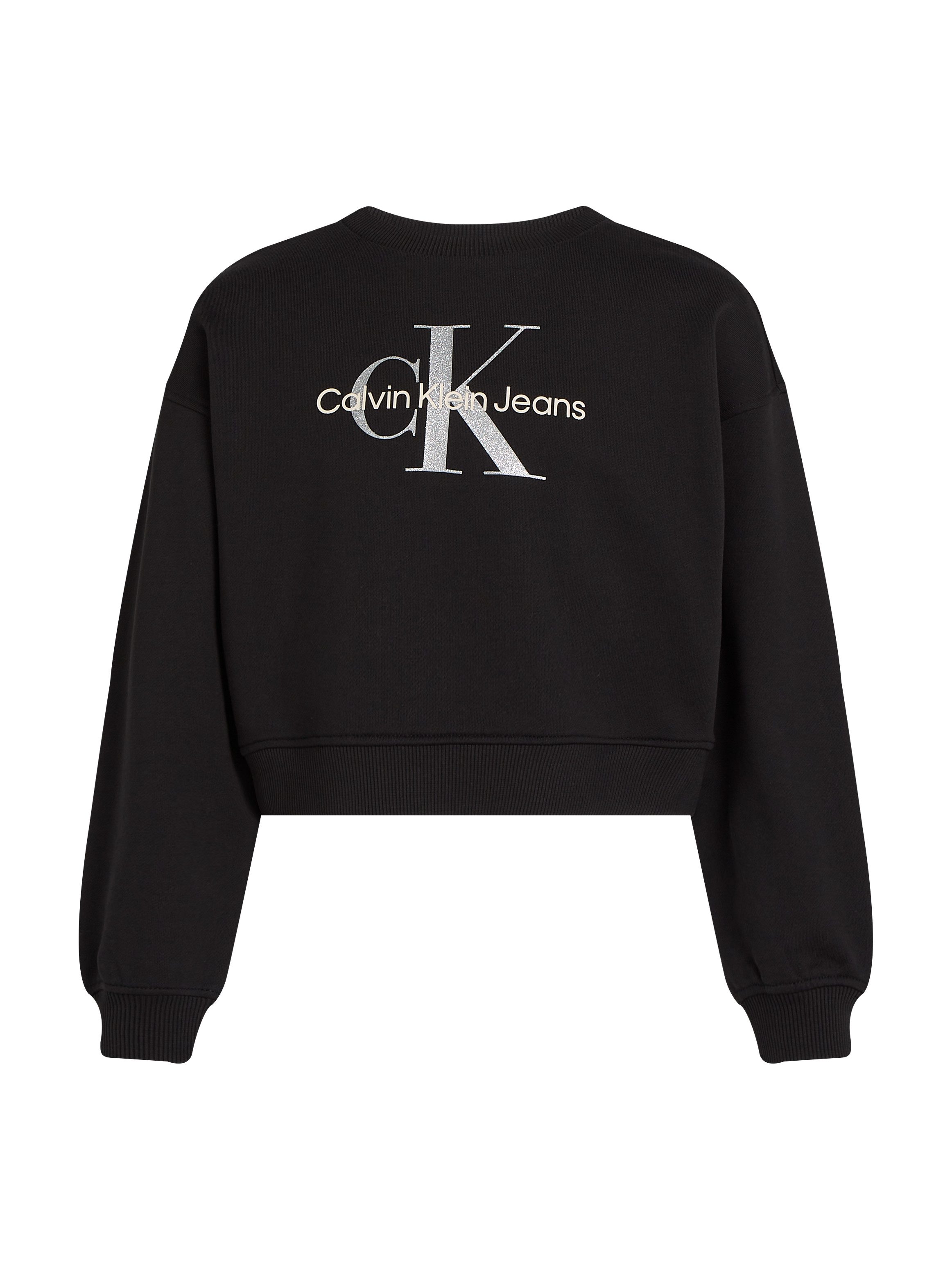 Calvin Klein Sweatshirt GLITTER MONOLOGO CN SWEATSHIRT voor kinderen tot 16 jaar met logo-opdruk