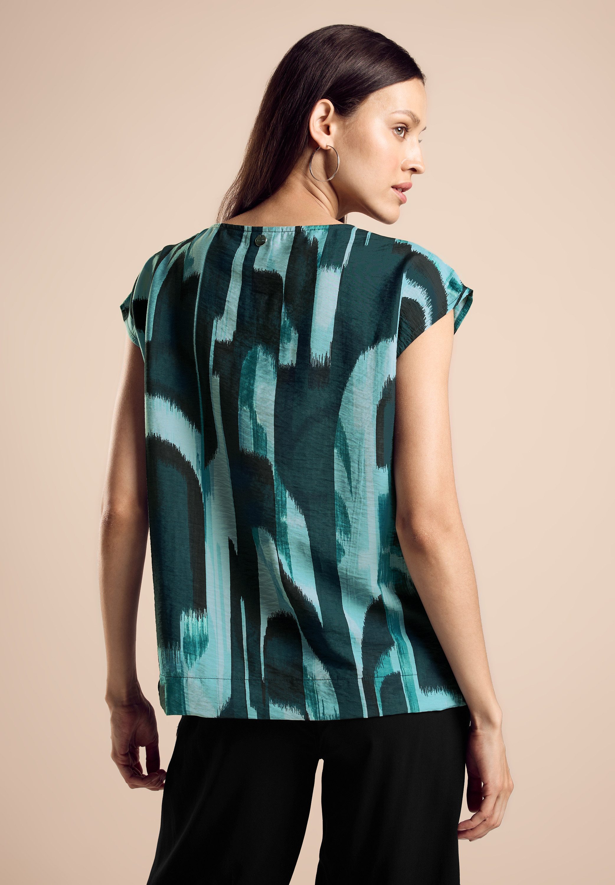 STREET ONE Blouse met korte mouwen met print all-over