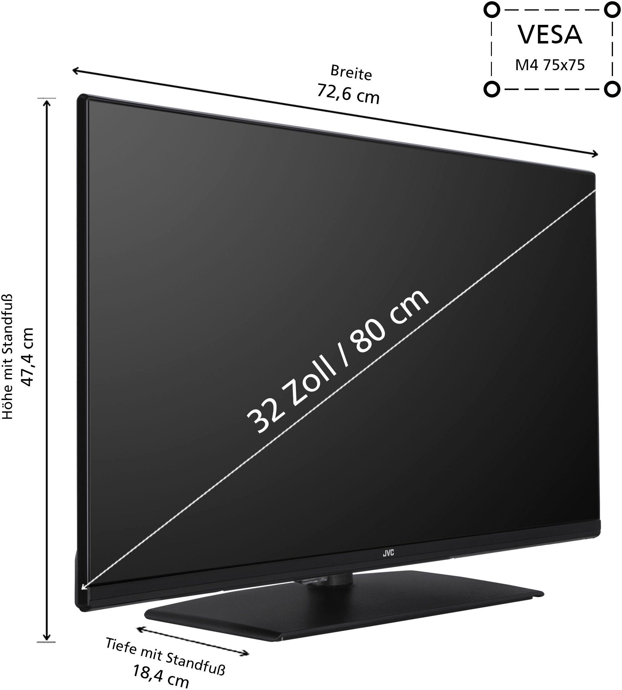 JVC Led-TV LT-32VH4455, 80 cm / 32", HD ready