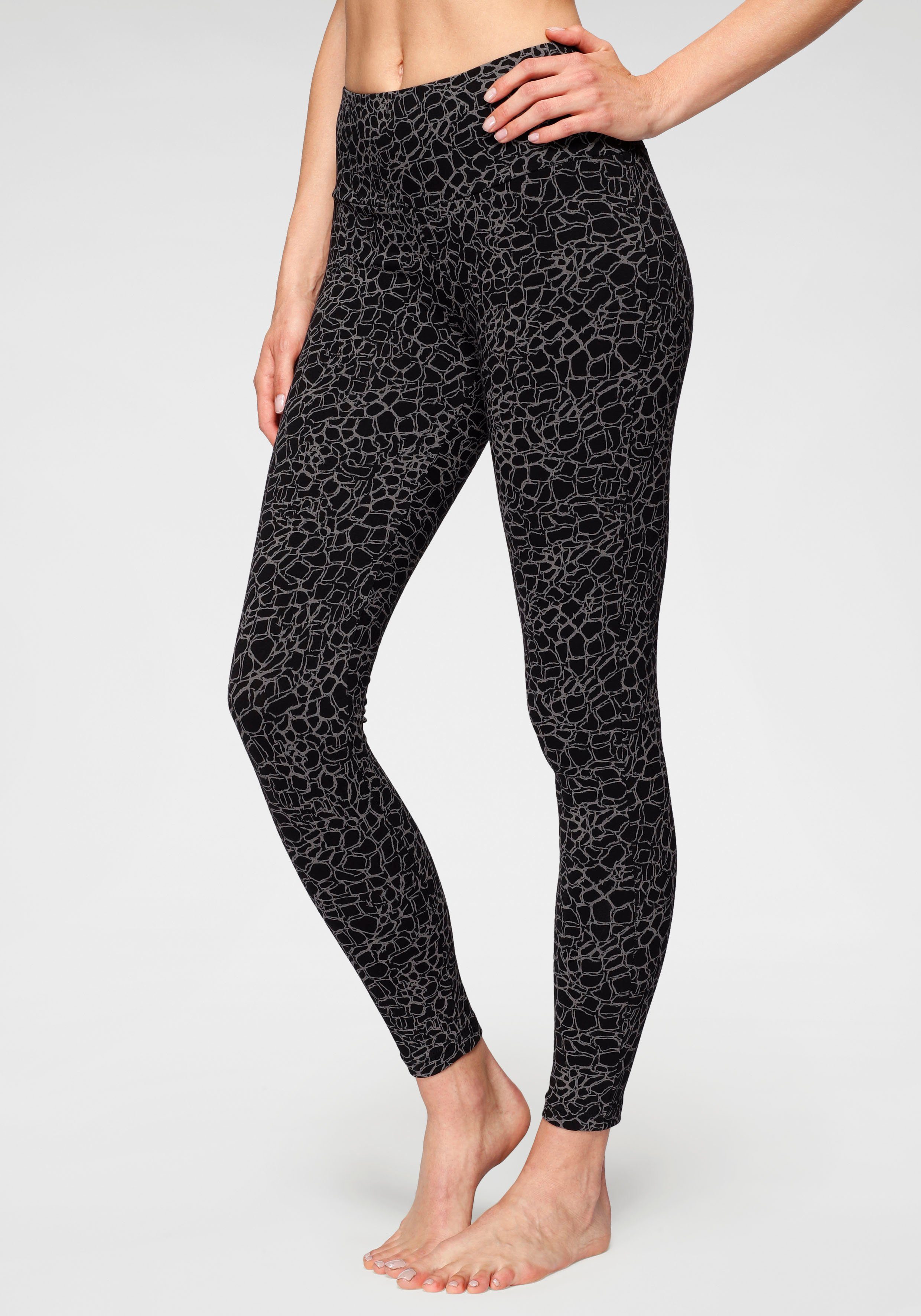 H.I.S Legging in gedessineerd en uni (Set van 2)
