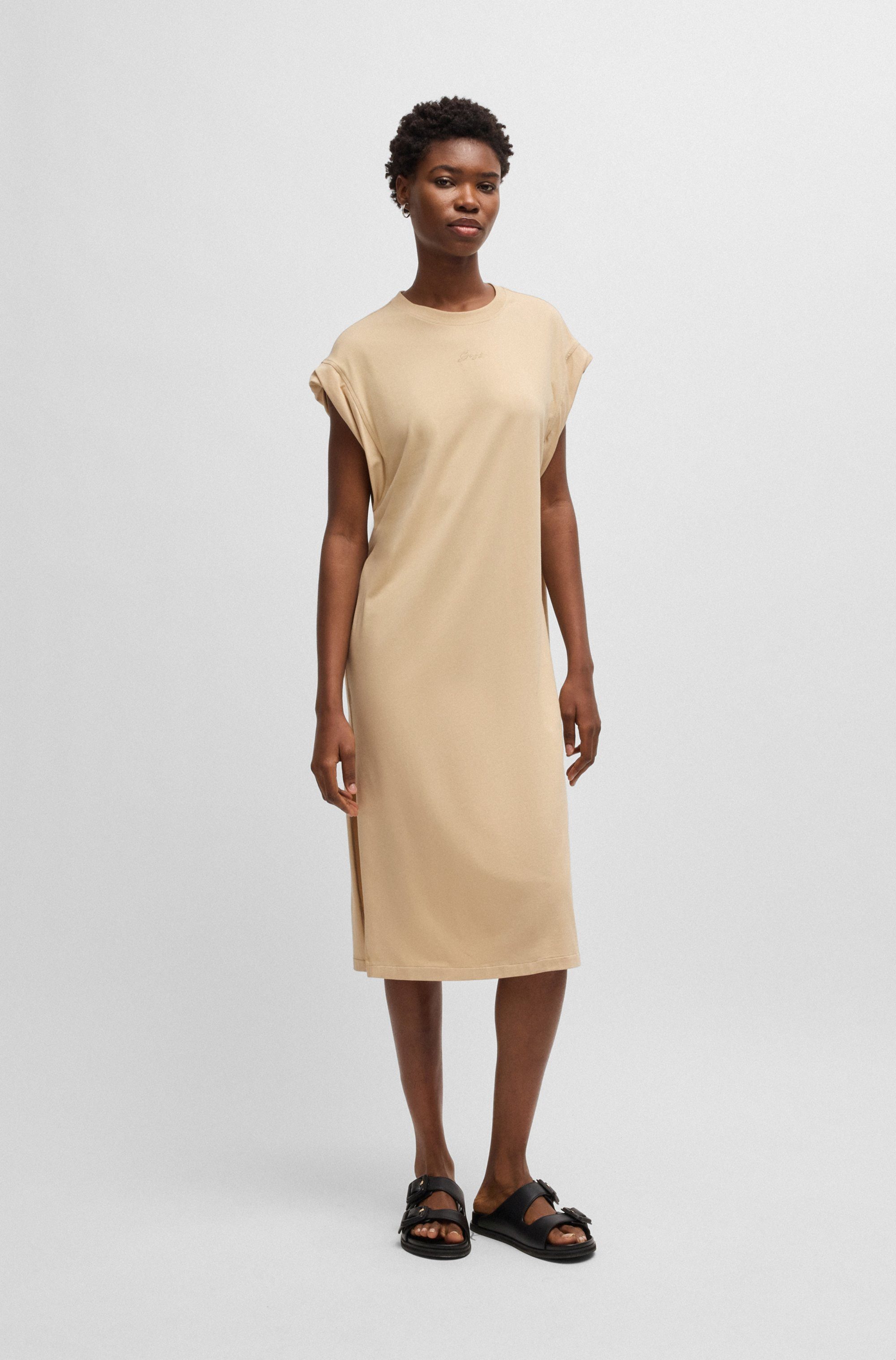 Boss Orange Jerseyjurk Edress Premium Damesmode met openingen, logo-opdruk