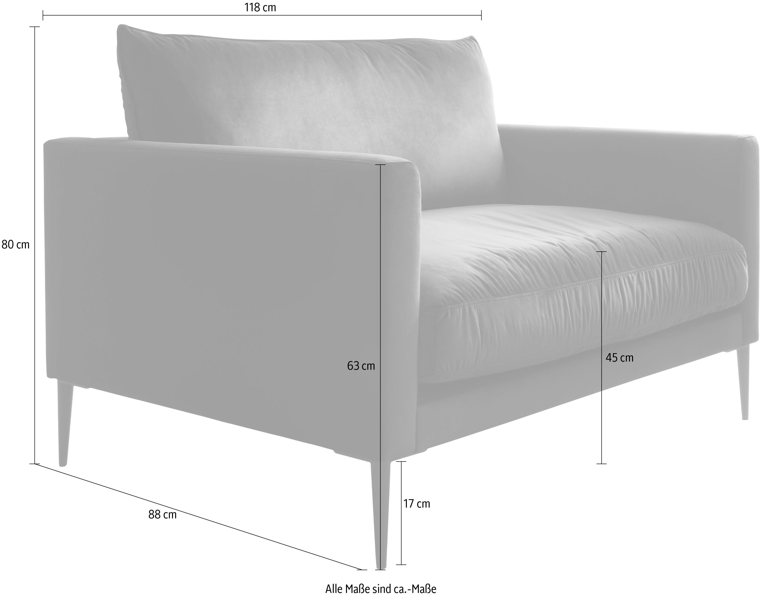 Trends by HG Fauteuil Svea met metalen voet, vrij plaatsbaar