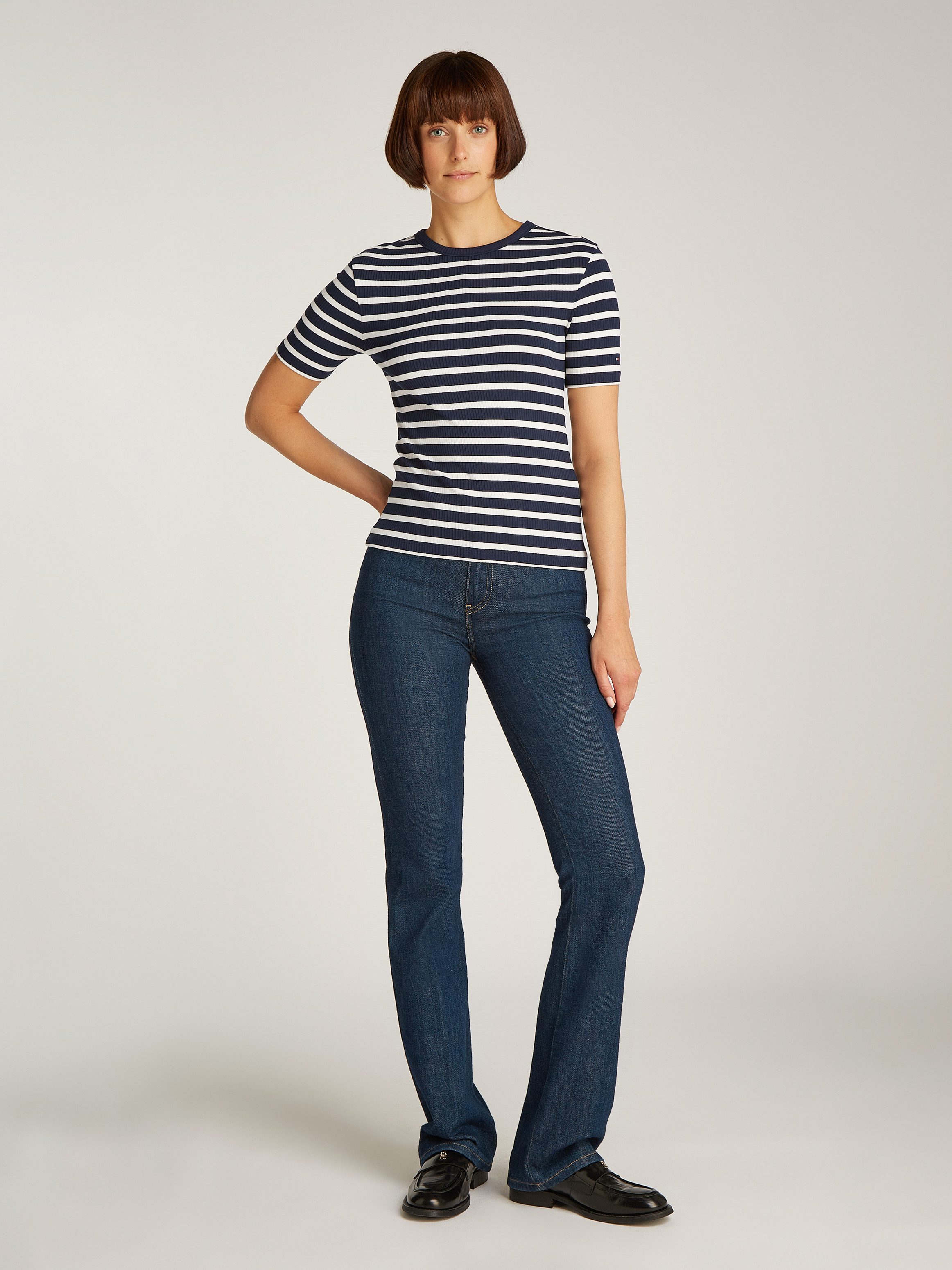 Tommy Hilfiger Shirt met lange mouwen SLIM 5X2 RIB O-NK LS