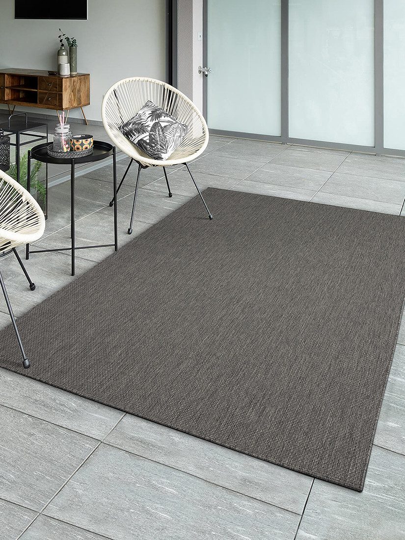 OTTO The carpet Vloerkleed Mistra moderne robuuste binnen- en buitenkleed moderne vloerkleden maat 200 cm x 280 cm x 1 mm grijs